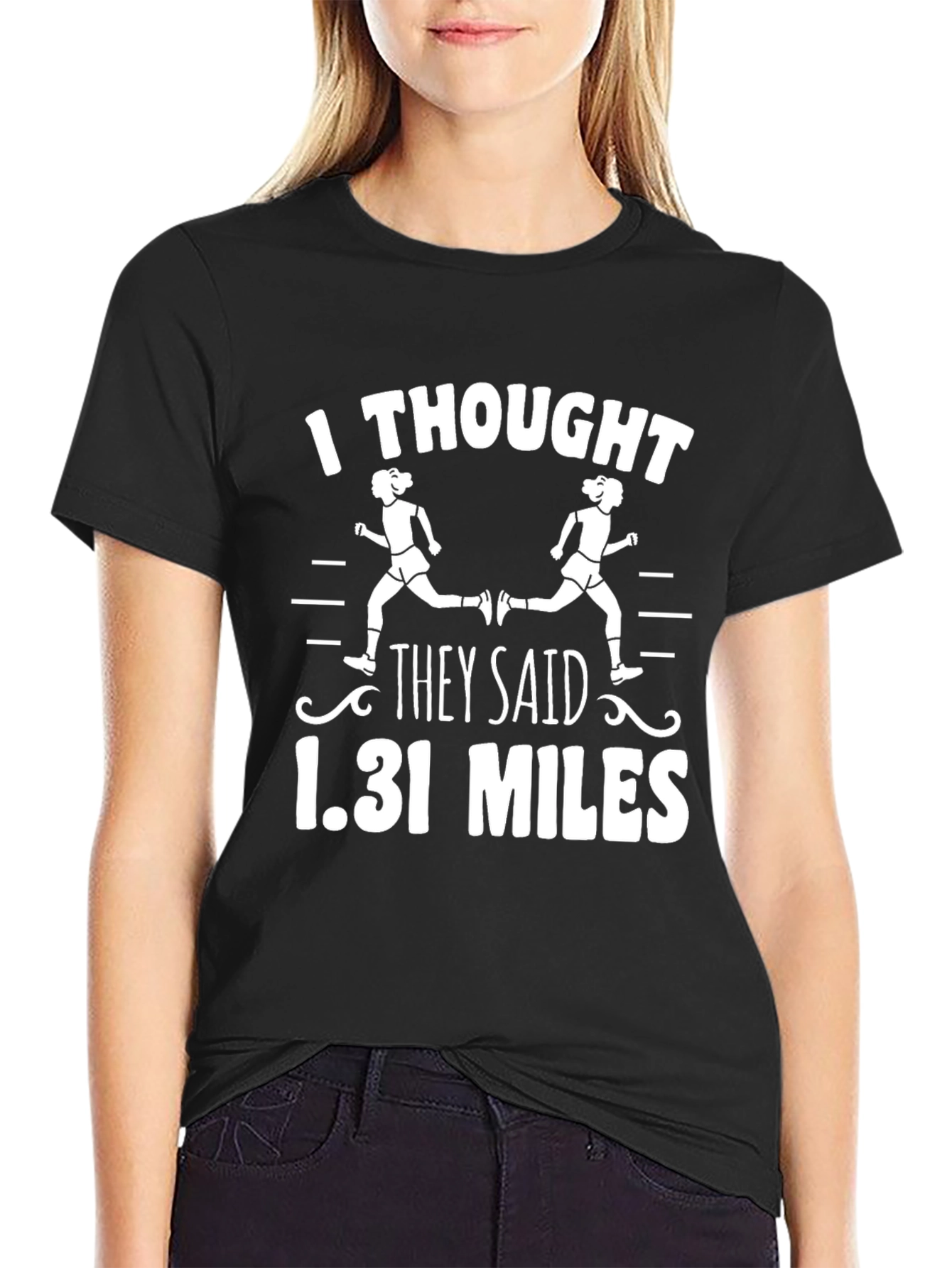 Black Funny Marathon Runner T-Shirt 13.1 Miles view 2