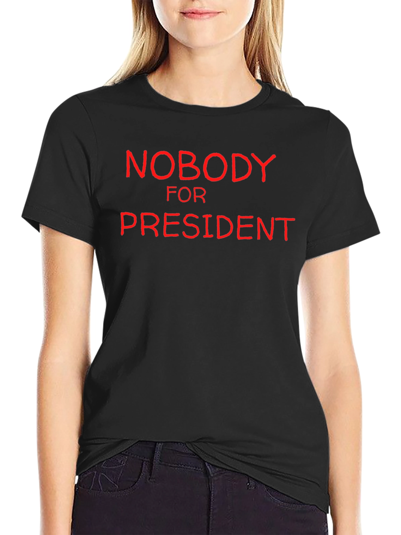 Black Nobody for President Black Graphic T-Shirt view 2