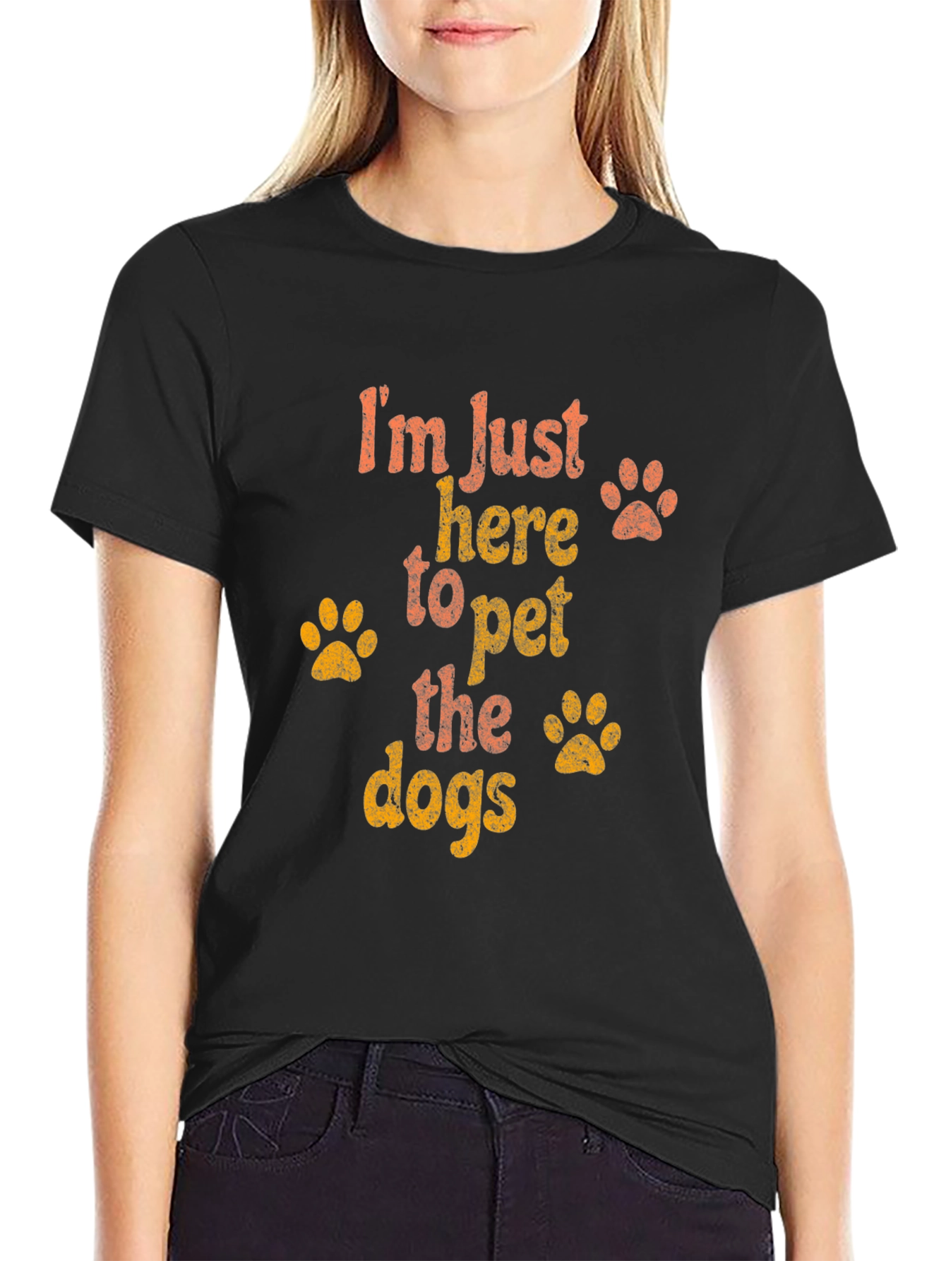 Black Pet the Dogs Graphic T-Shirt view 2
