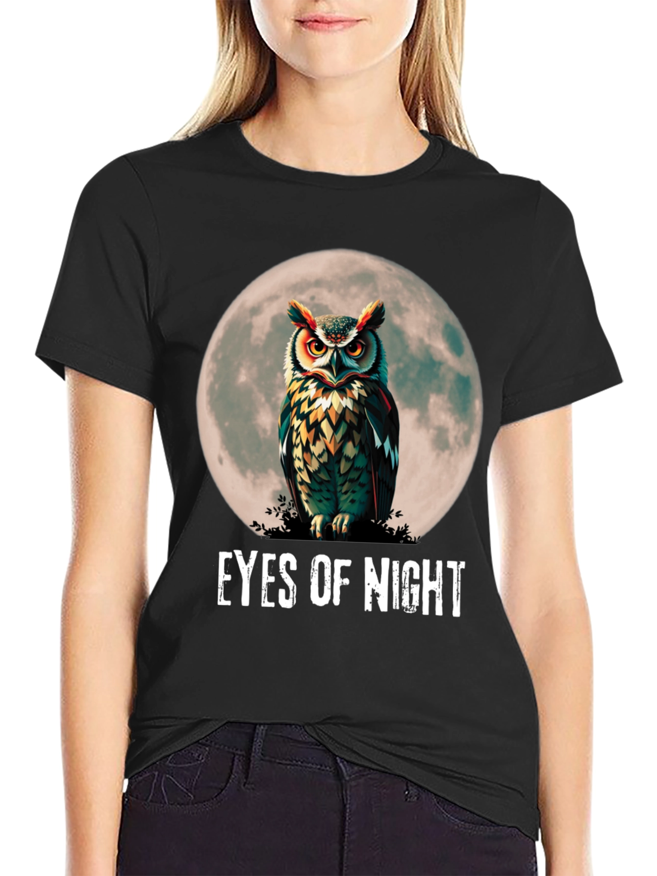 Black Eyes of Night Owl Graphic Tee view 2