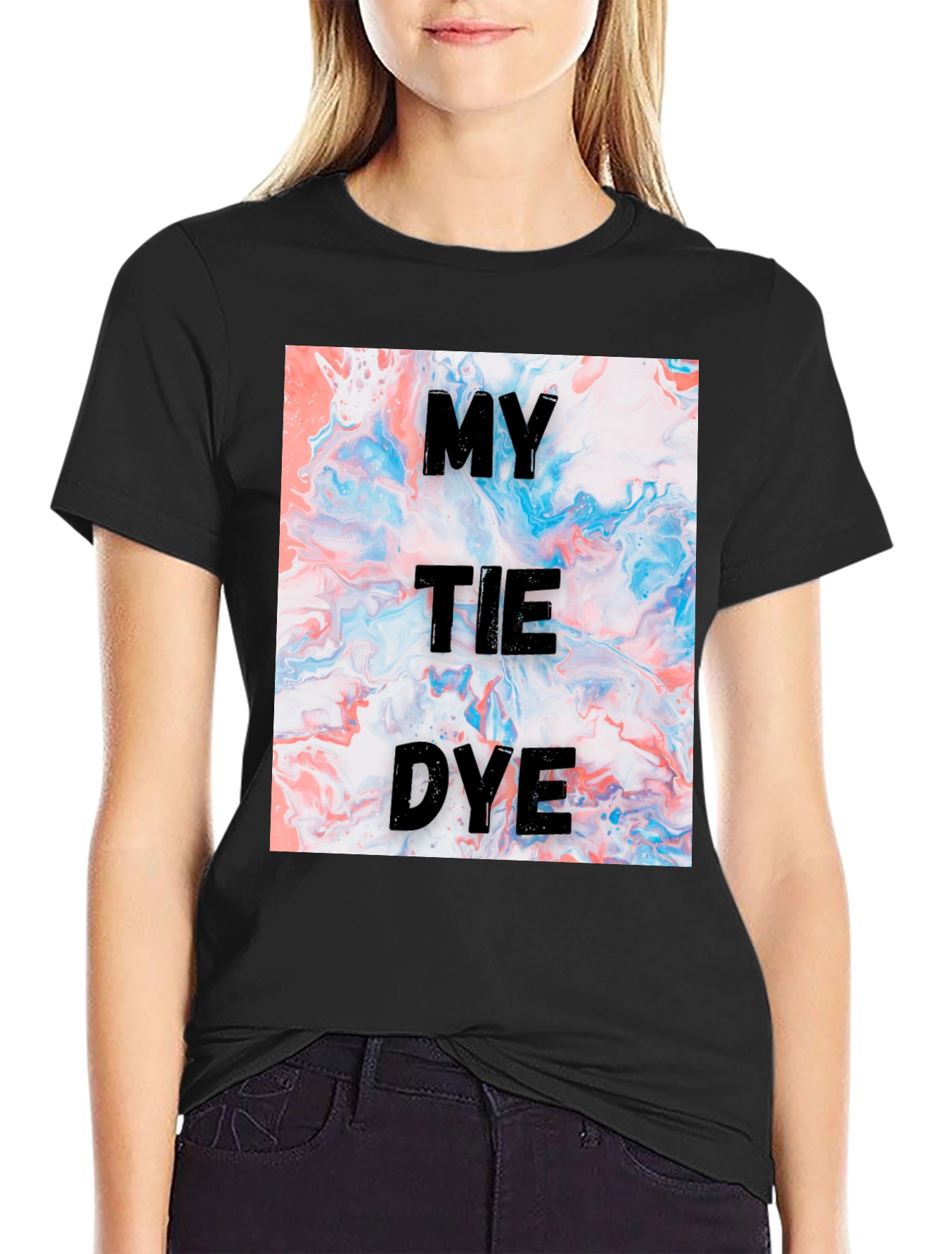 Black My Tie Dye Graphic T-Shirt view 2