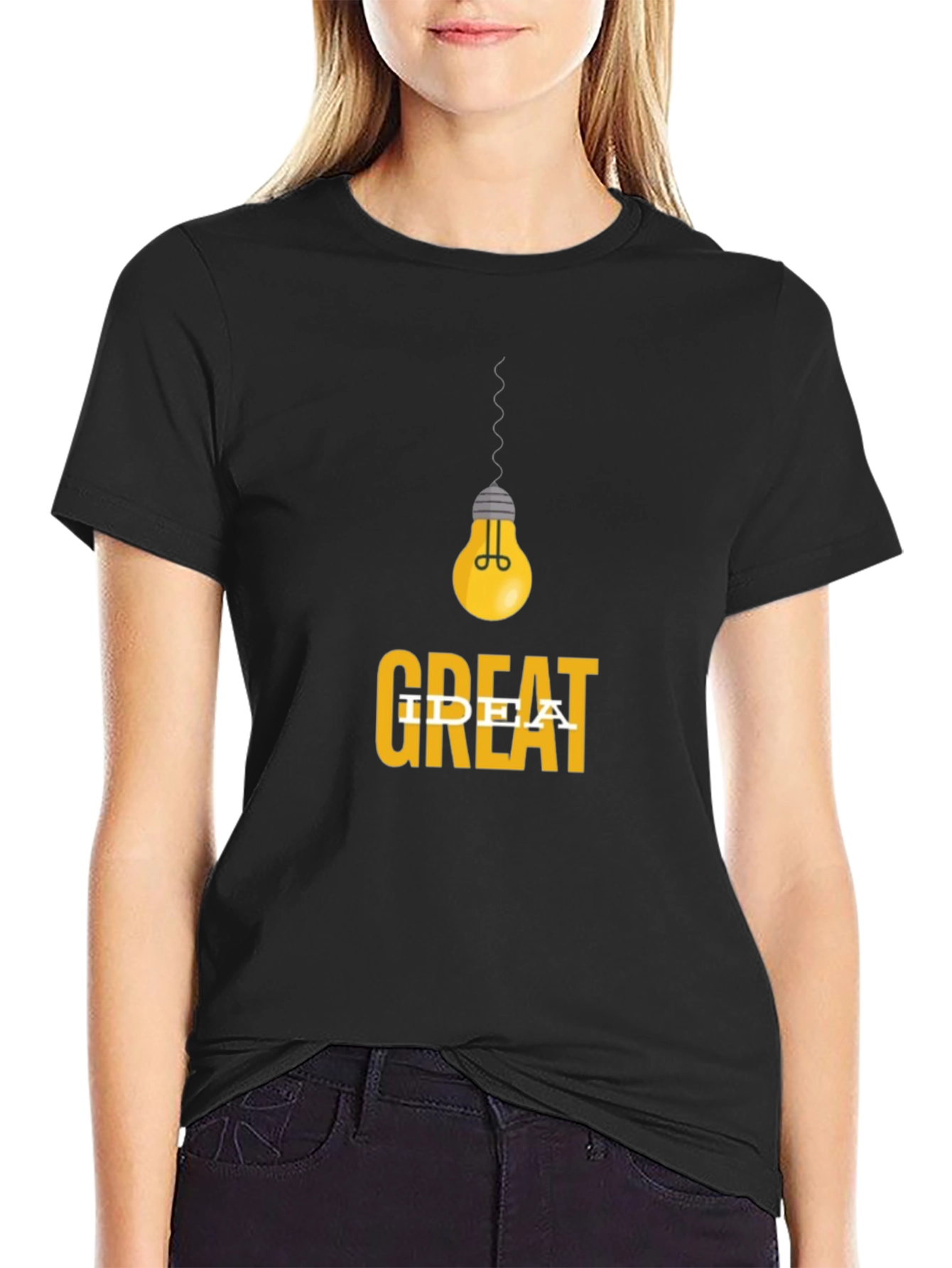 Black Great Idea T-Shirt - Men's Black Graphic Tee view 2