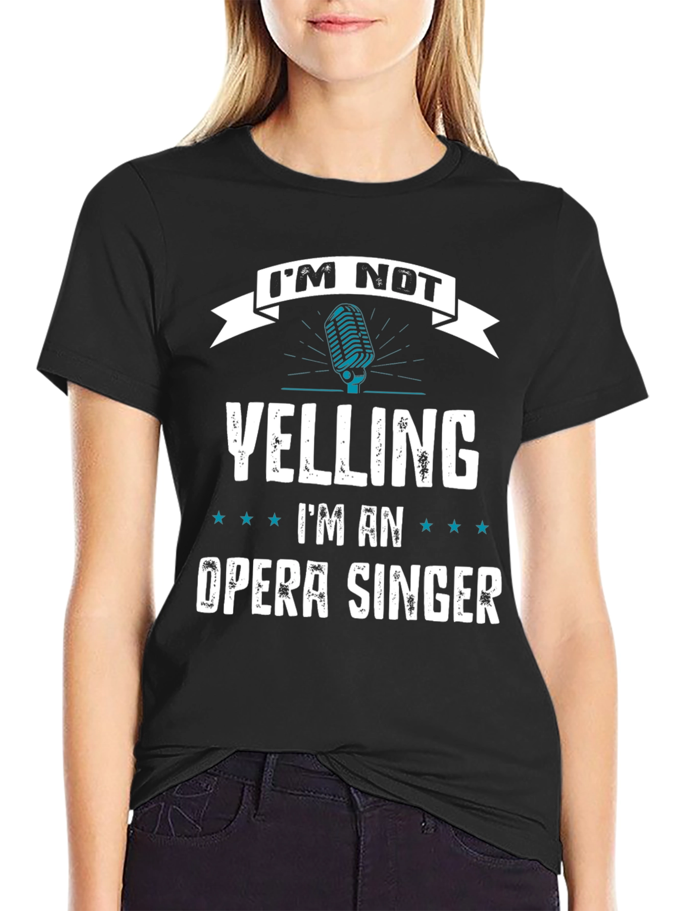 Black Opera Singer T-Shirt - I'm Not Yelling Funny Gift view 2