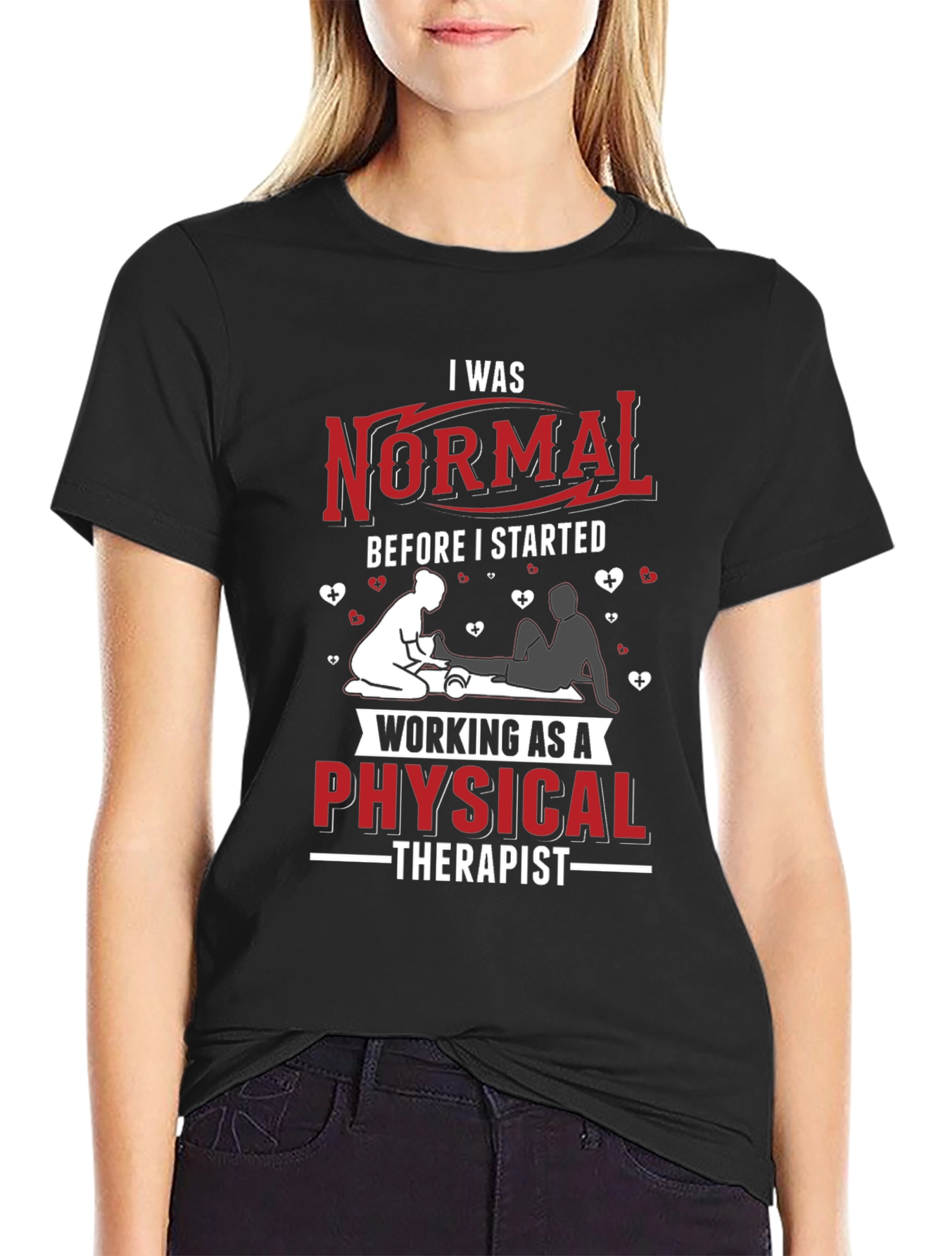 Black Physical Therapist Novelty Graphic T-Shirt view 2