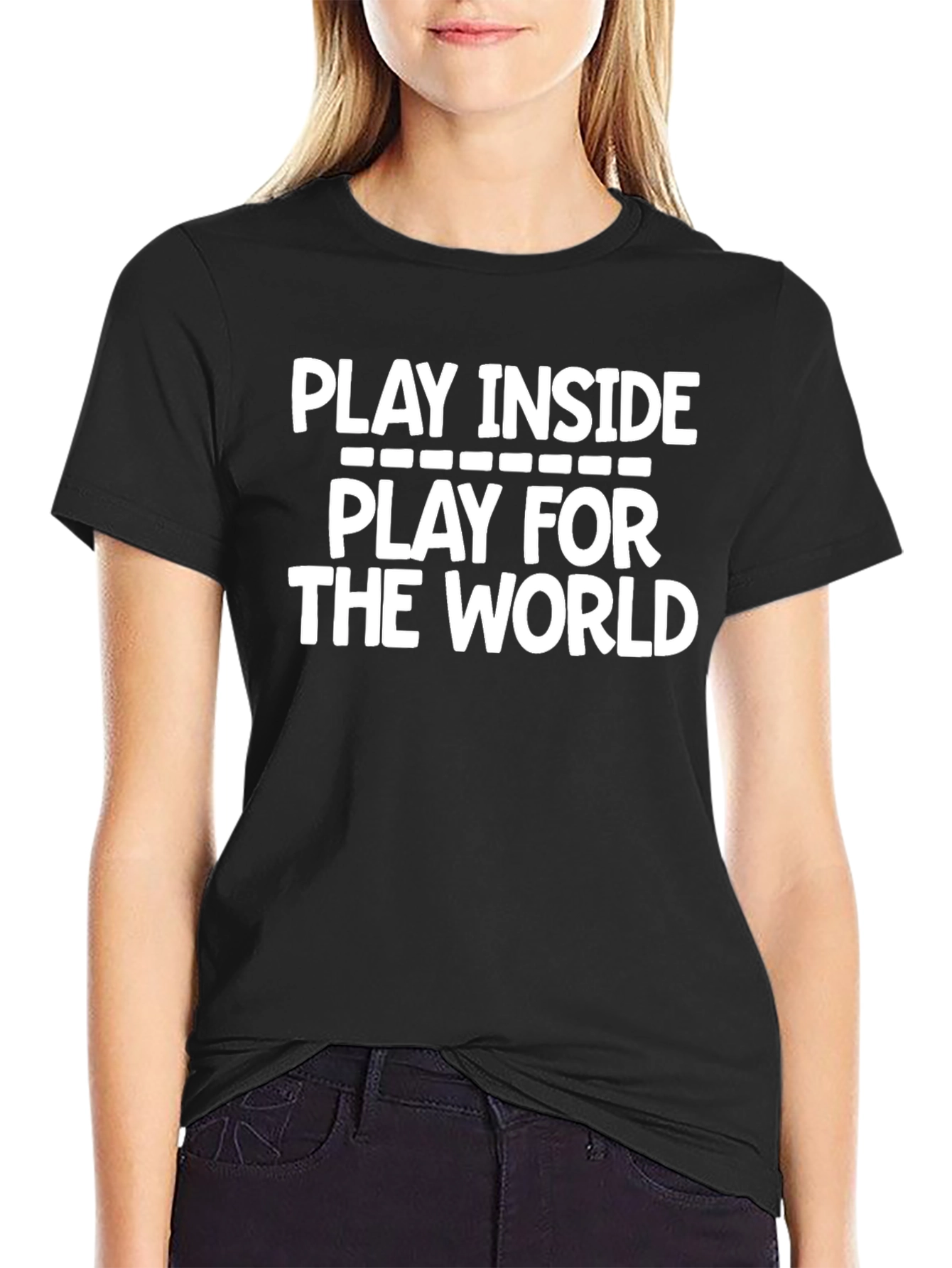 Black Play Inside T-Shirt - Stylish Statement Tee view 2