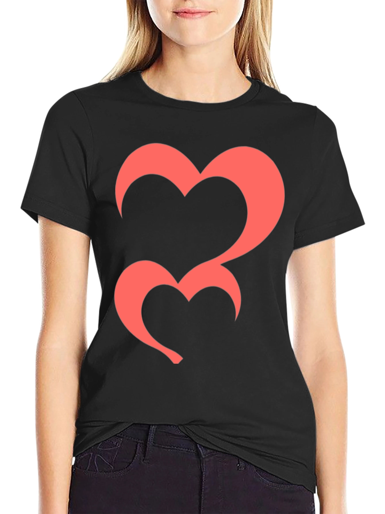 Black Heart Graphic Tee - Black Casual T-Shirt view 2