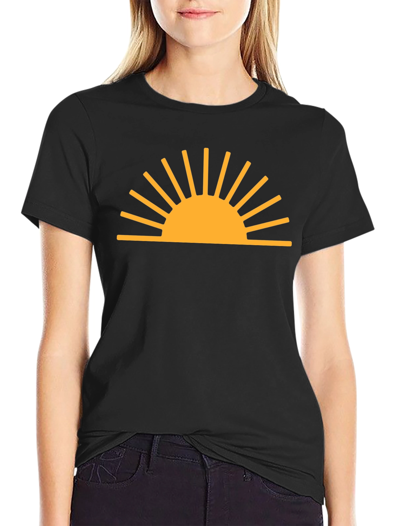Black Sunrise Graphic Black T-Shirt view 2