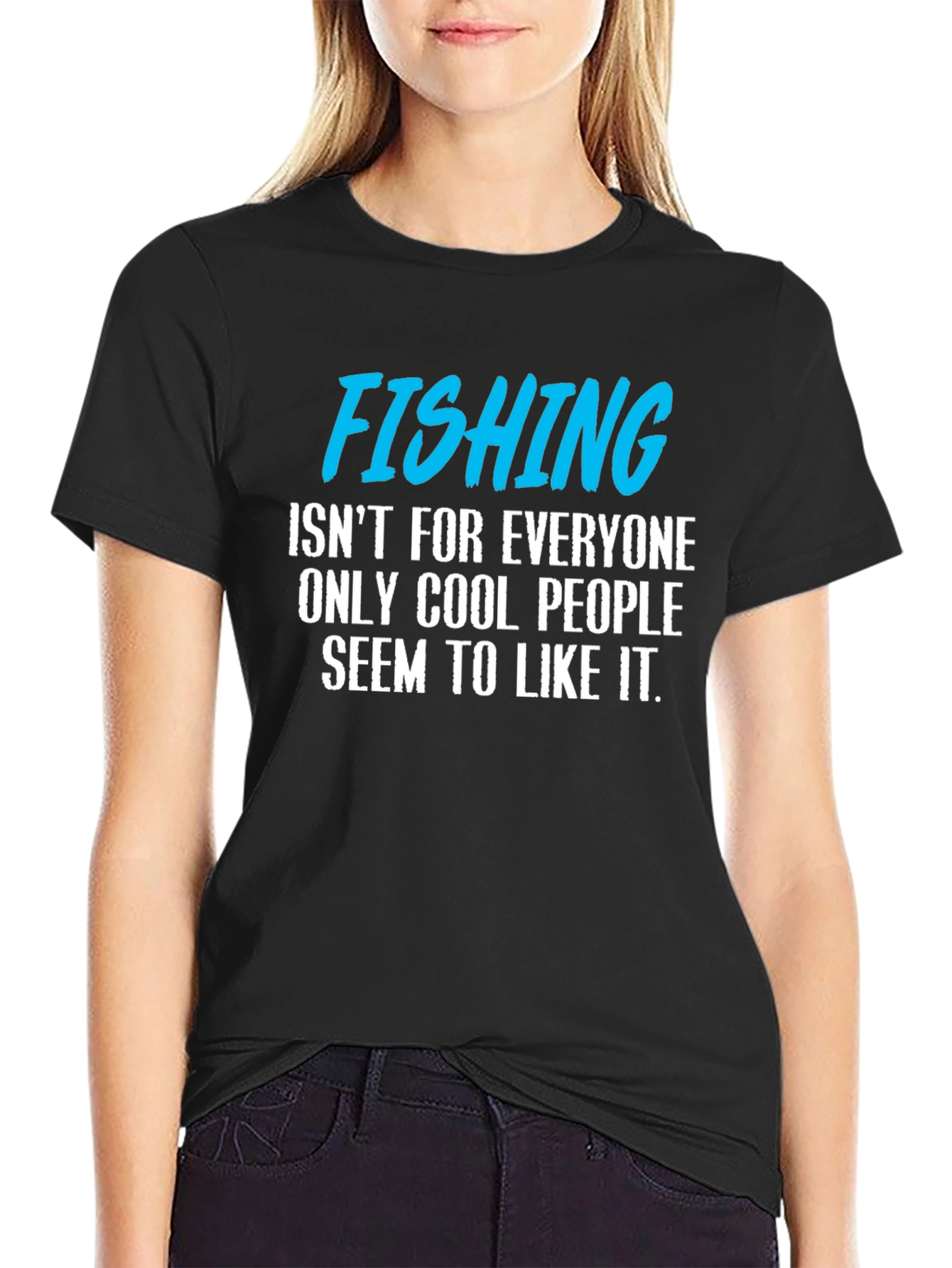Black Fishing T-Shirt: Cool People Only! view 2