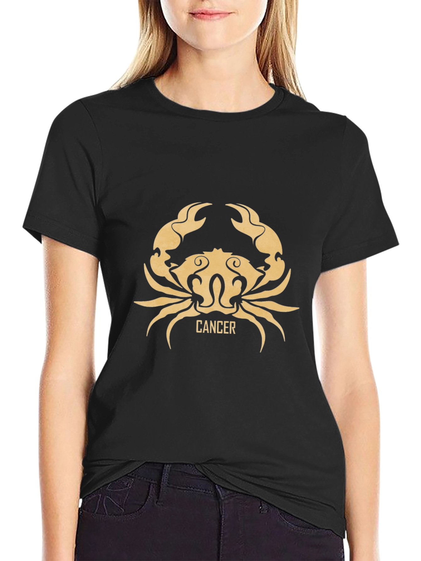 Black Cancer Zodiac T-Shirt - Astrology Tee view 2
