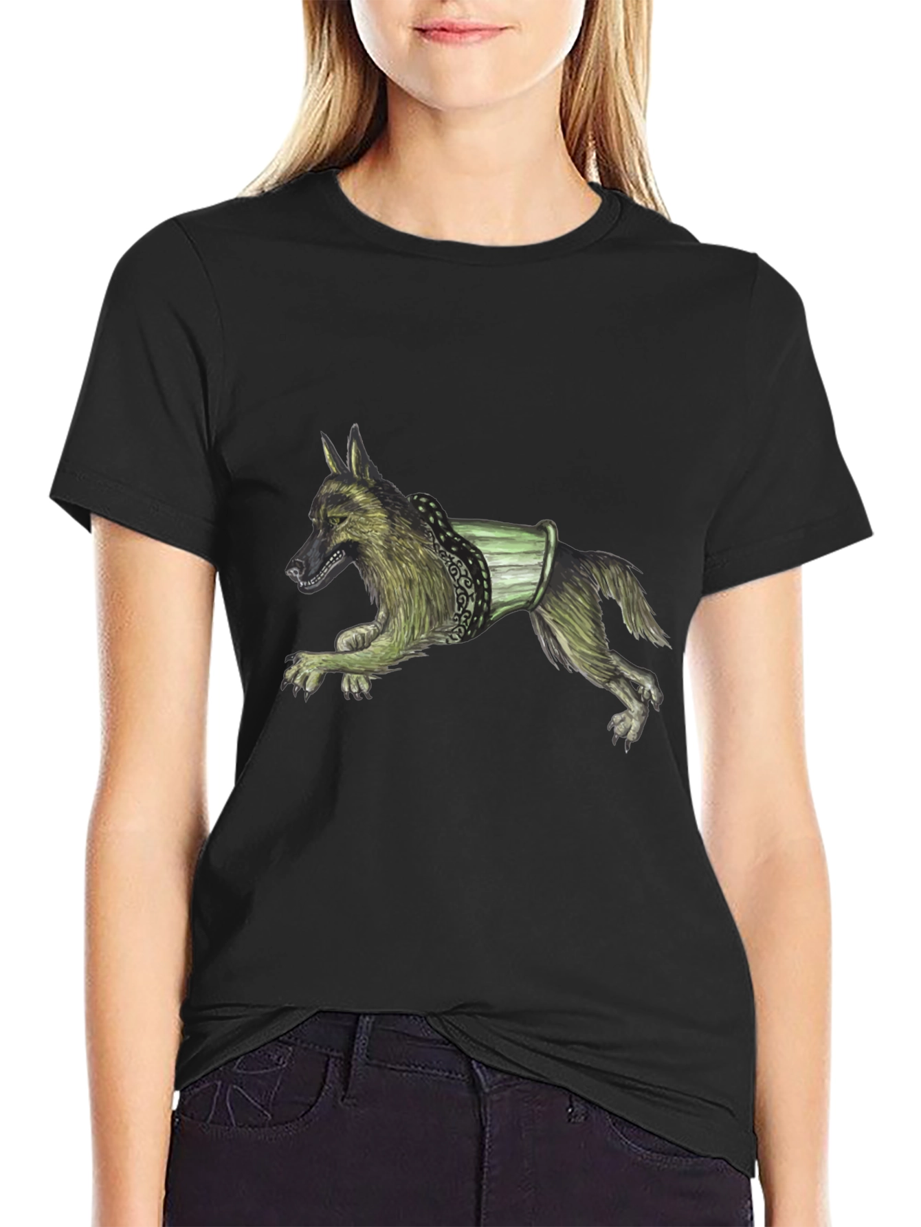 Black Dog Graphic Print Black T-Shirt view 2