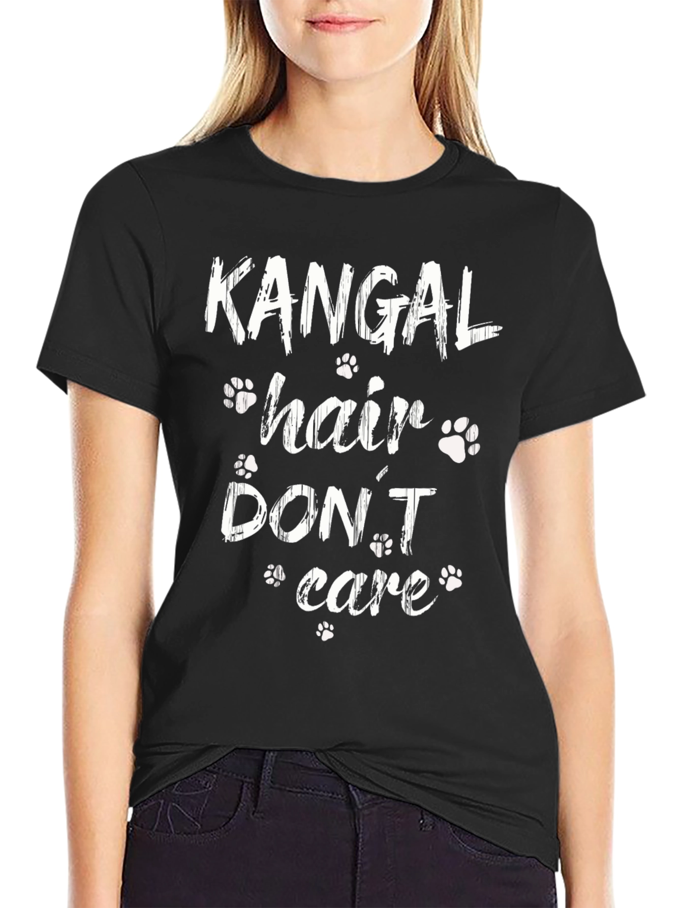 Black Kangal Hair Don't Care Graphic Tee - Black Cotton Blend view 2