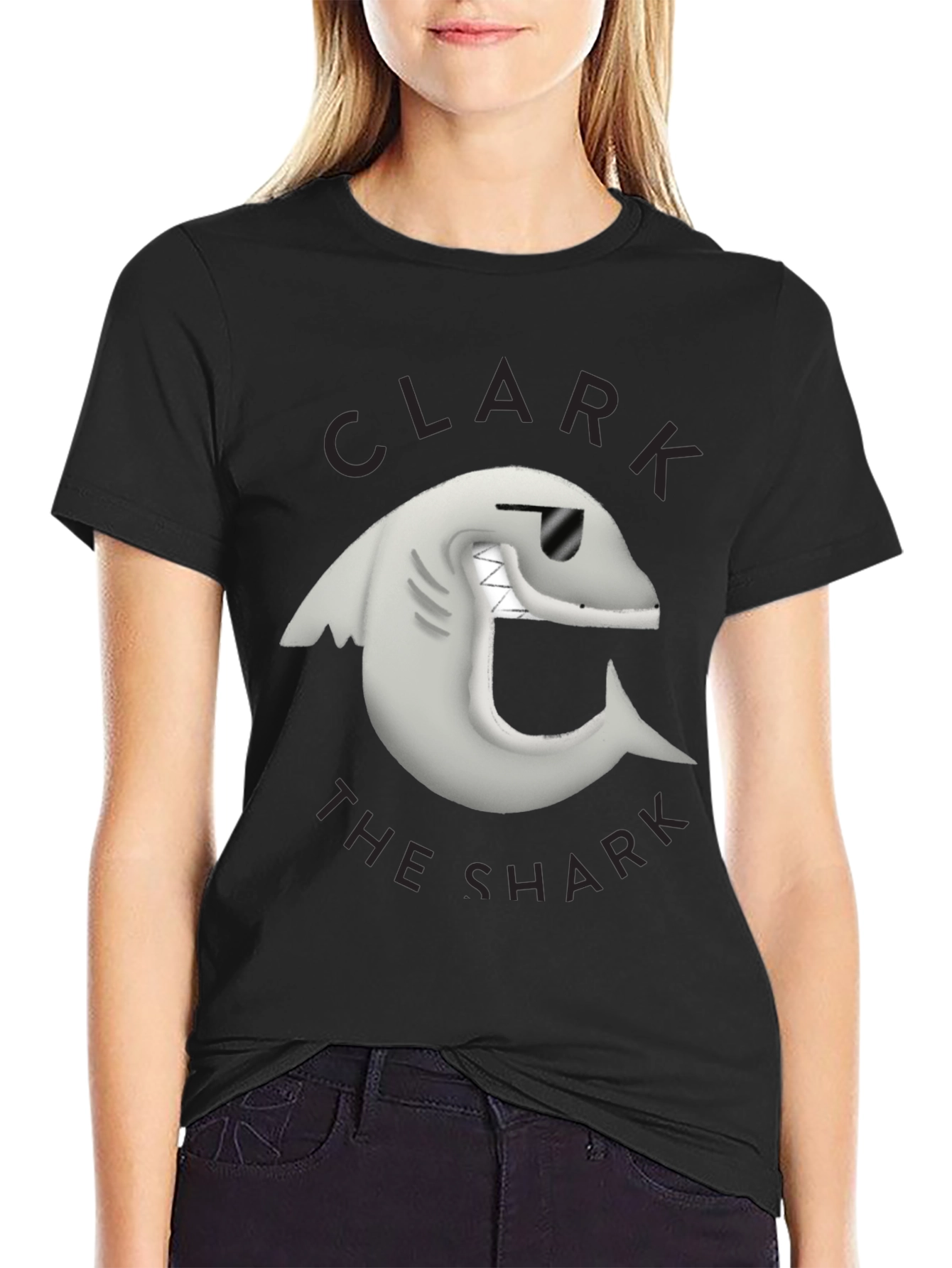 Black Clark the Shark Graphic Tee - Black view 2