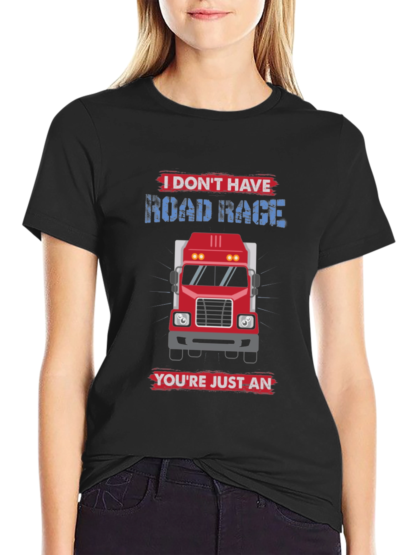 Black I Don't Have Road Rage Trucker T-Shirt view 2