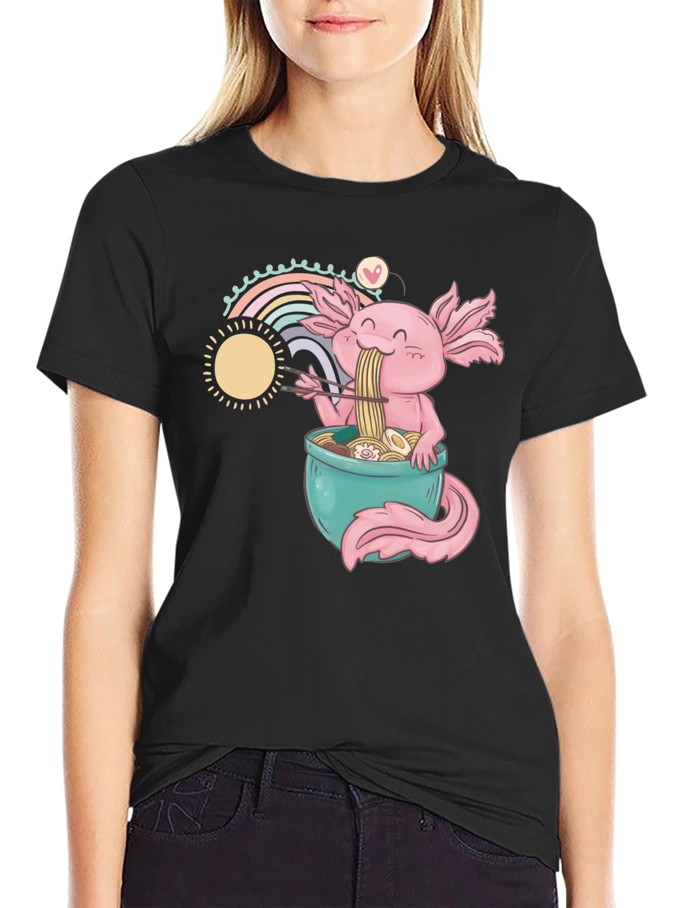 Axolotl Ramen T-Shirt - Cute Anime Design - 2