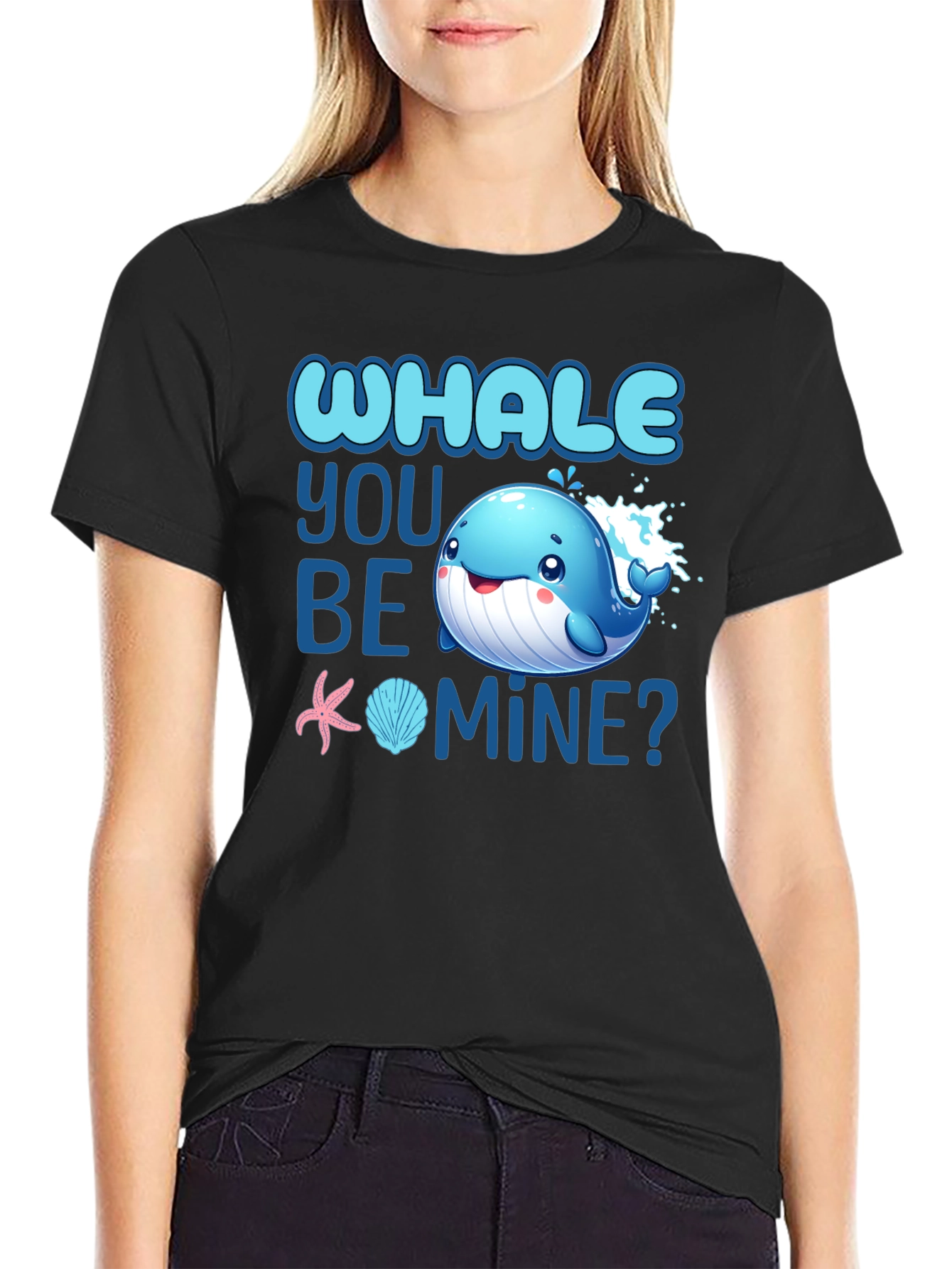 Black Whale You Be Mine? T-Shirt view 2