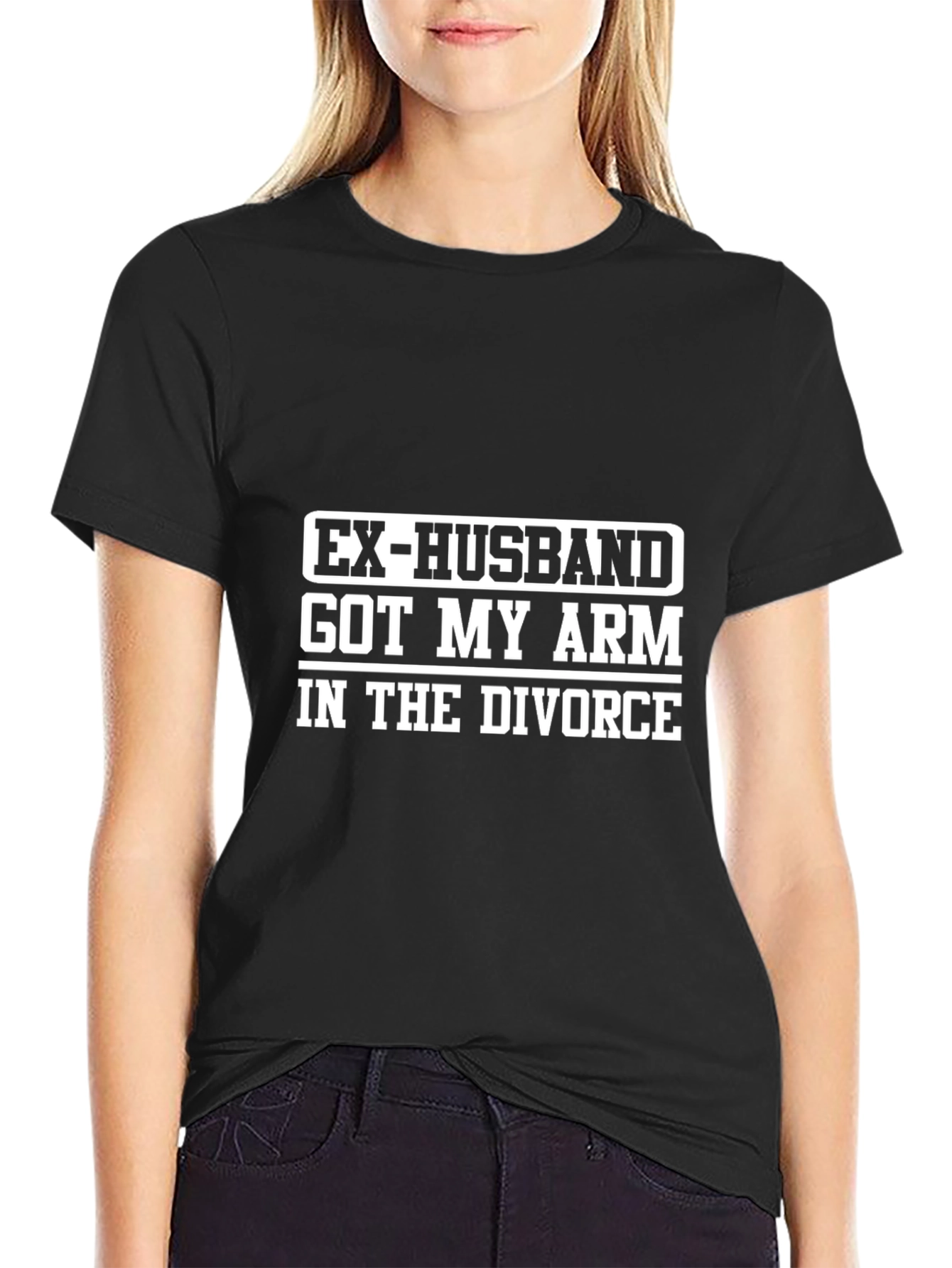Black Humorous Ex-Husband Divorce T-Shirt view 2