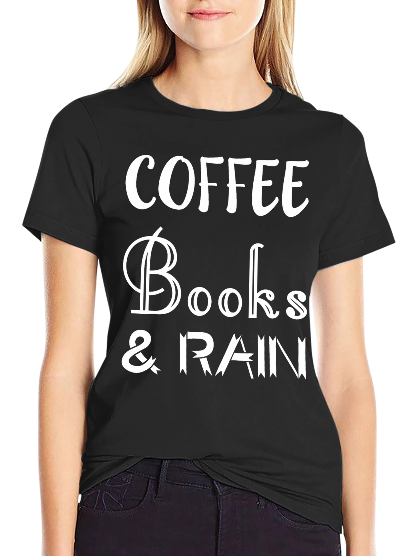 Black Coffee, Books & Rain T-Shirt view 2