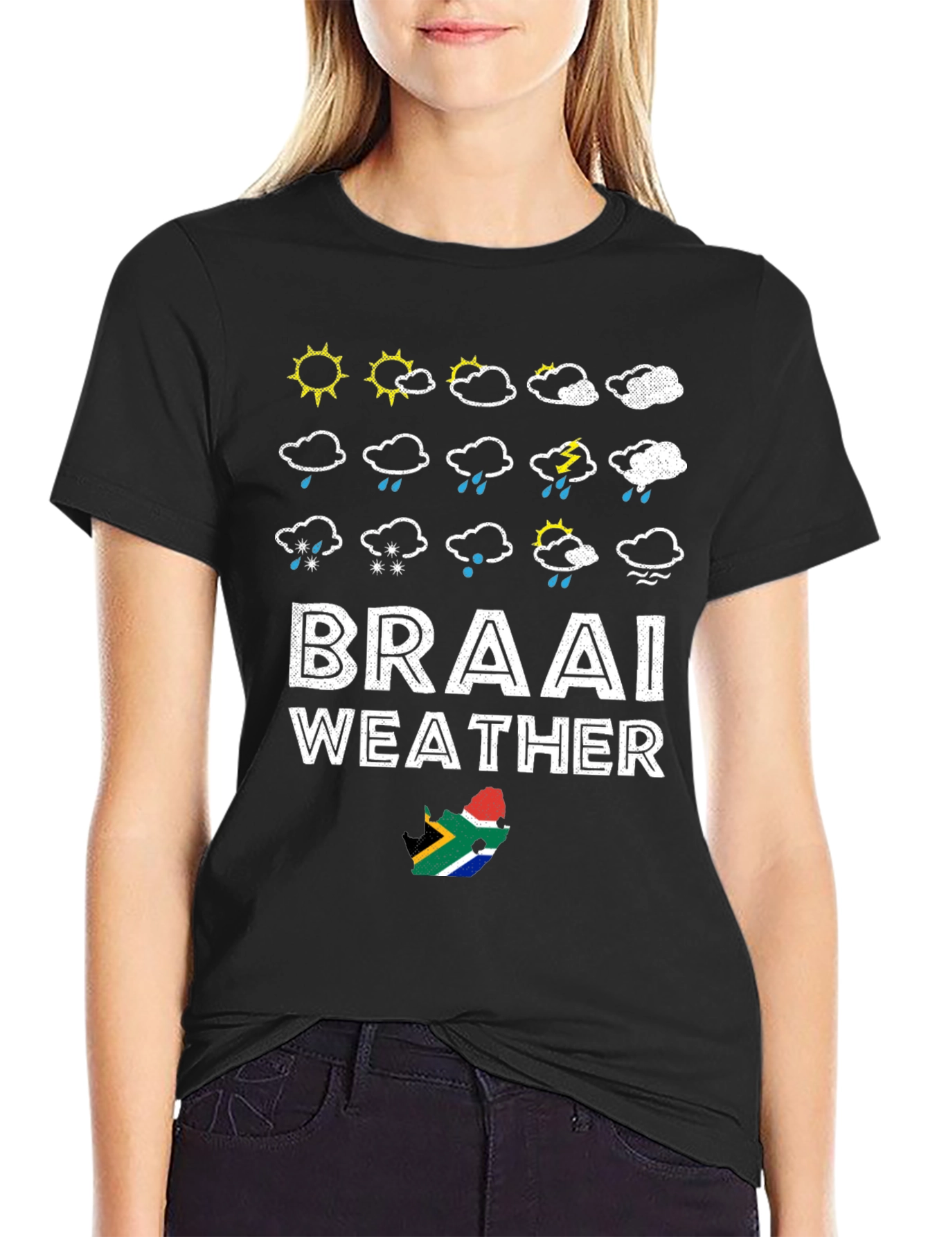 Black Braai Weather Graphic T-Shirt, South Africa view 2