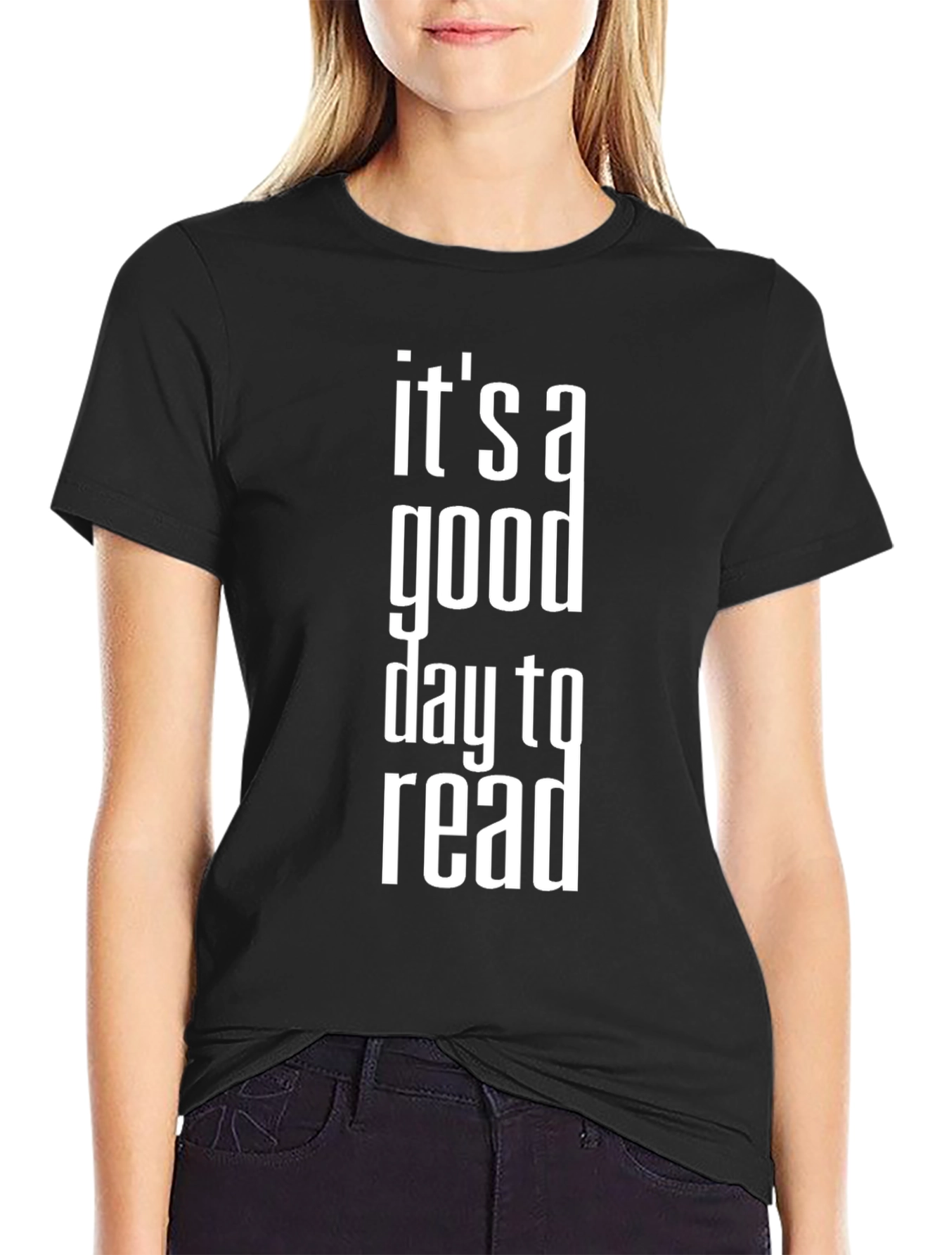 Black It's A Good Day To Read Graphic T-Shirt view 2