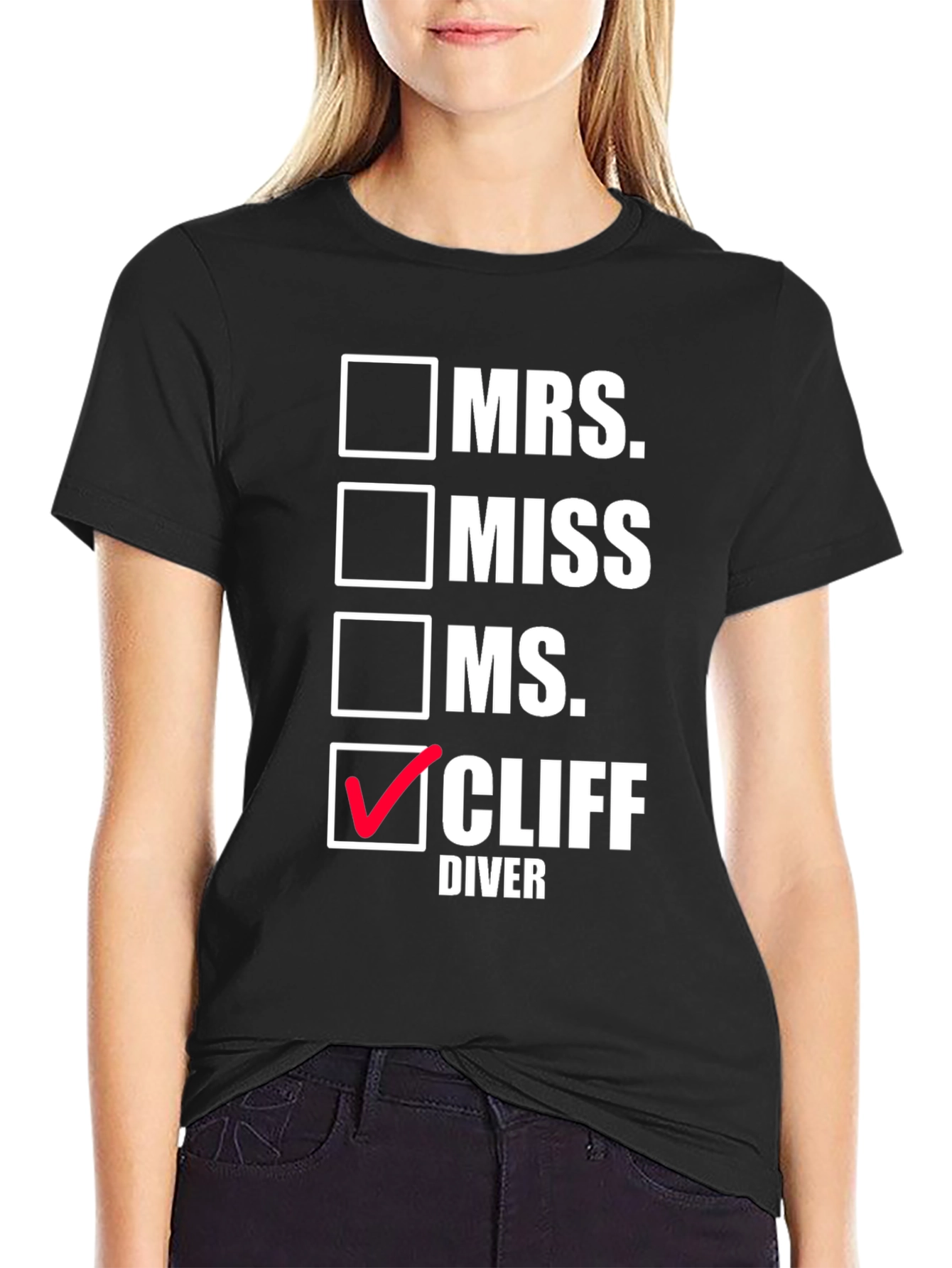 Black Cliff Diver T-Shirt Novelty Graphic Tee view 2