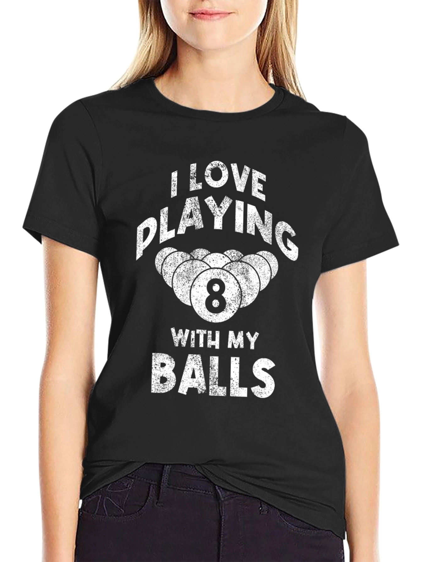Black I Love Playing With My Balls T-Shirt view 2