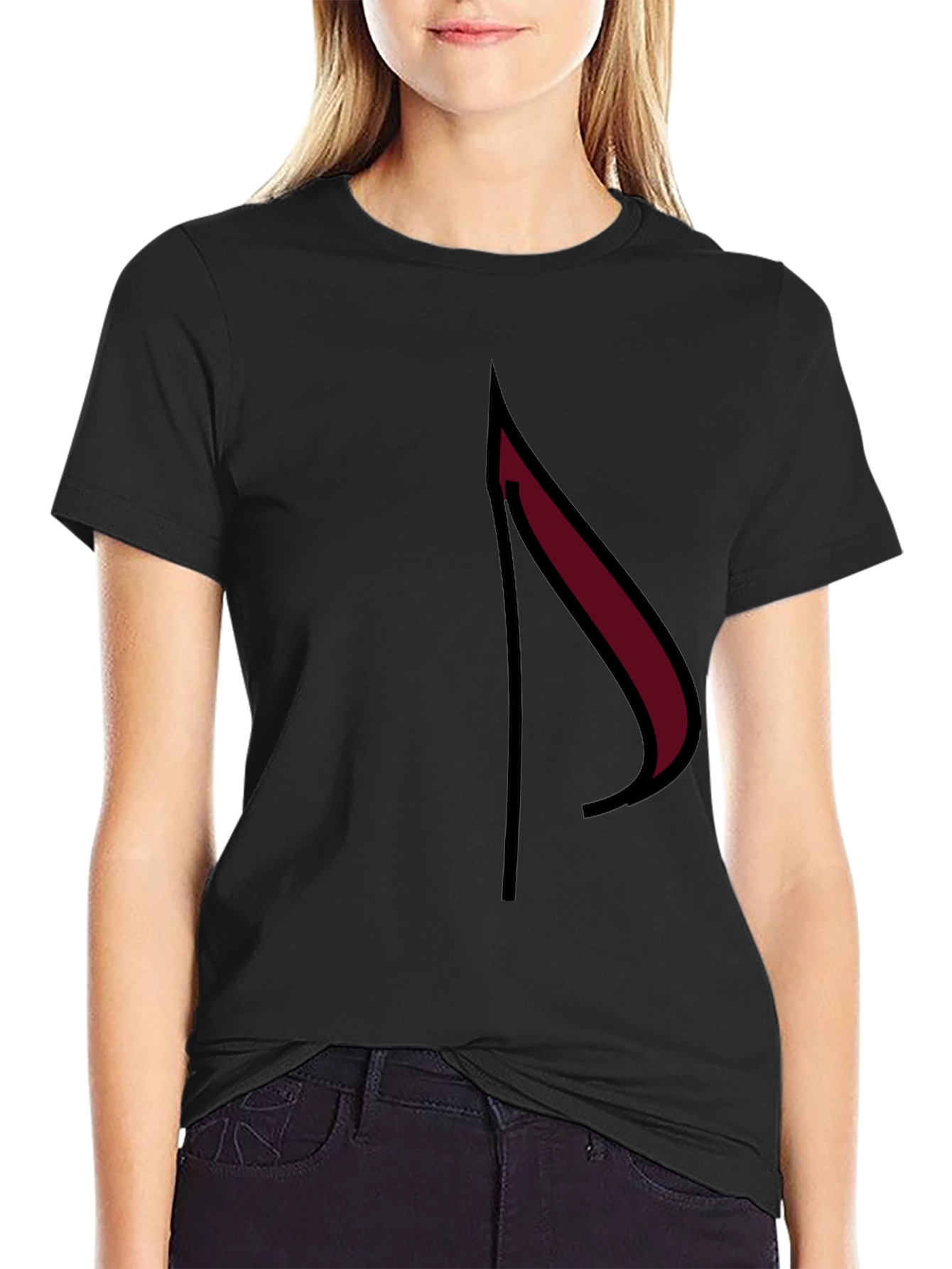 Black Abstract Design Black T-Shirt view 2