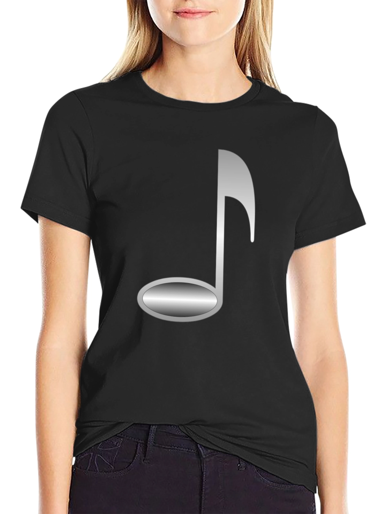 Black Music Note Graphic Tee - Stylish & Unique! view 2