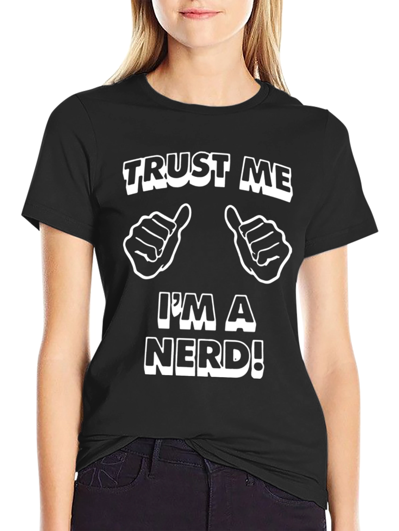 Black Trust Me I'm A Nerd T-Shirt view 2
