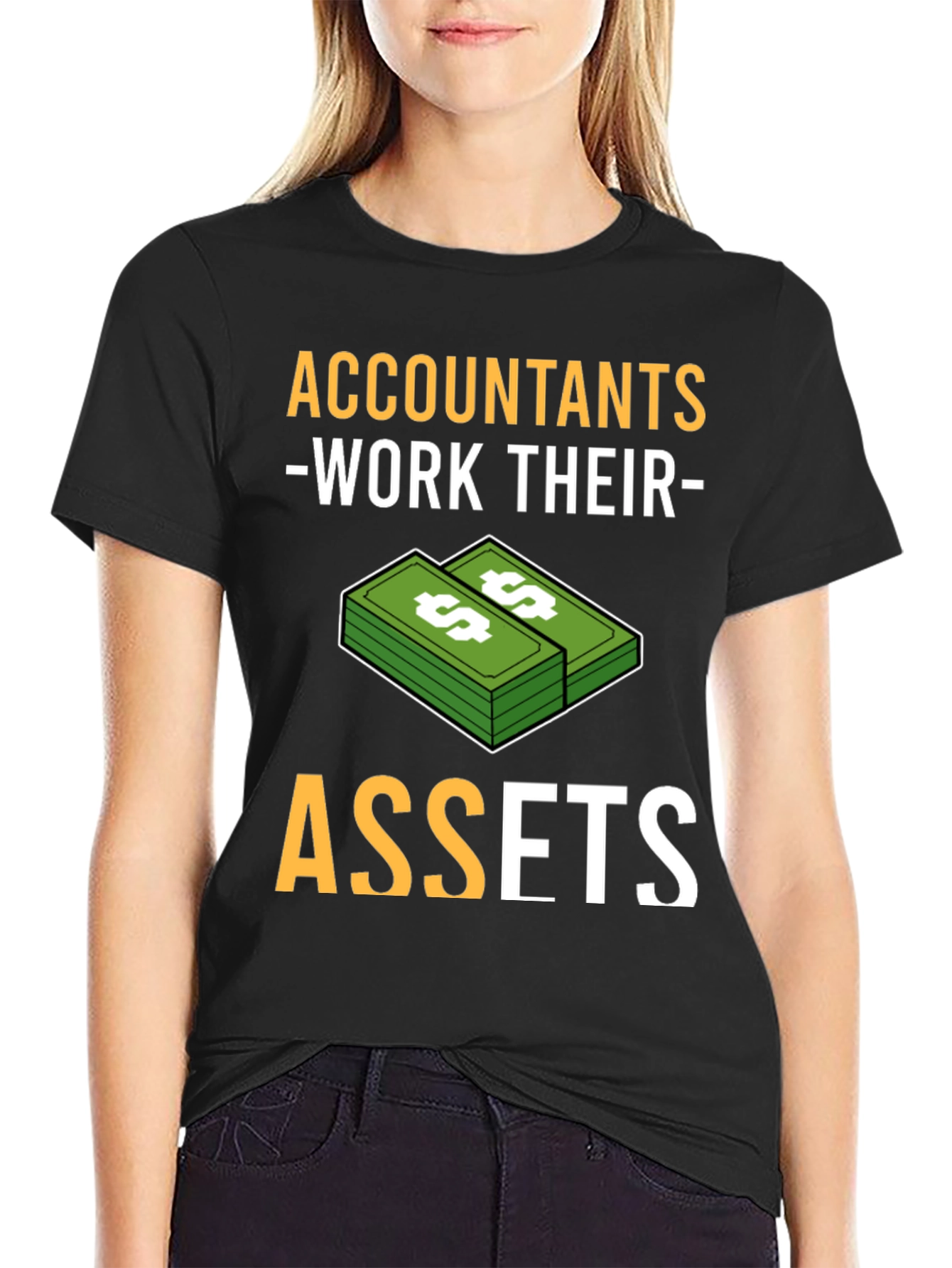 Black Accountants Work Their Assets Graphic T-Shirt view 2