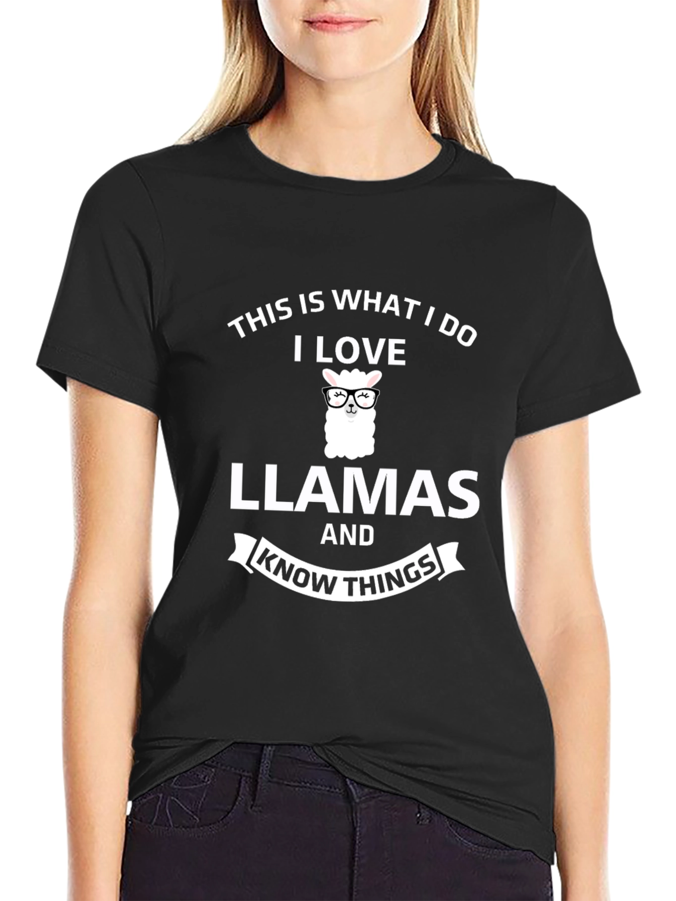Black Llama Lover Graphic Tee - This is What I Do! view 2