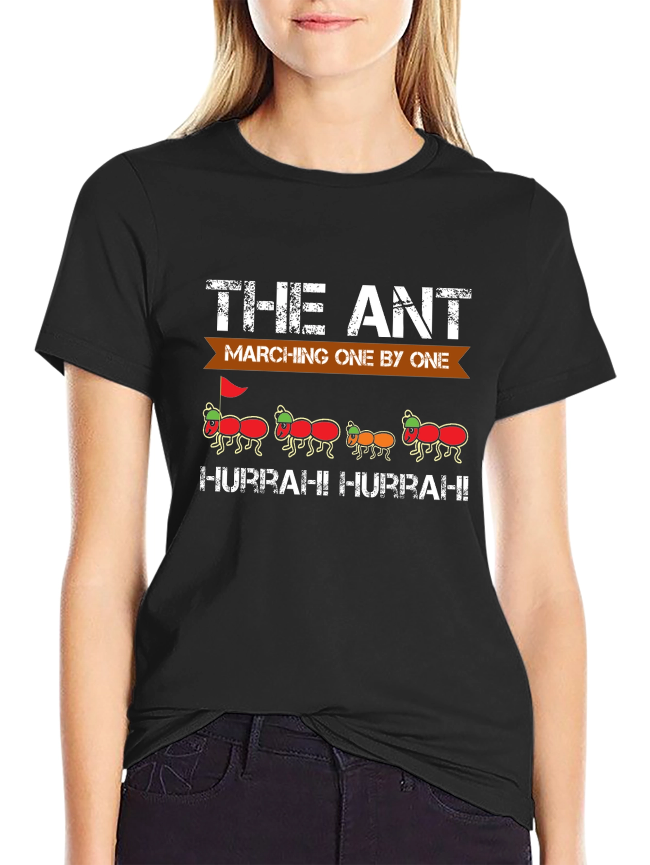 Black Ant Marching One By One Graphic T-Shirt view 2