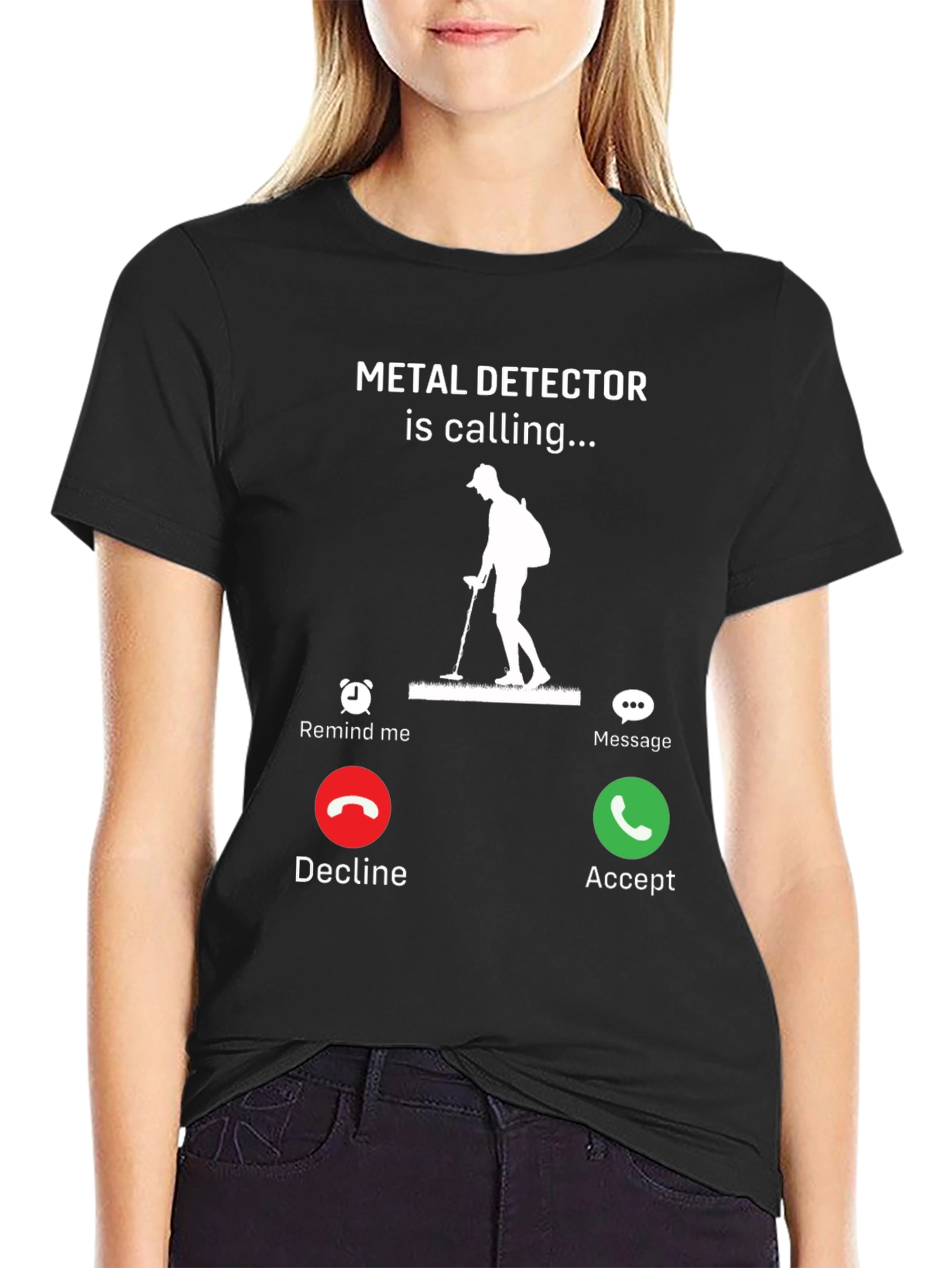 Black Metal Detector is Calling Funny T-Shirt view 2