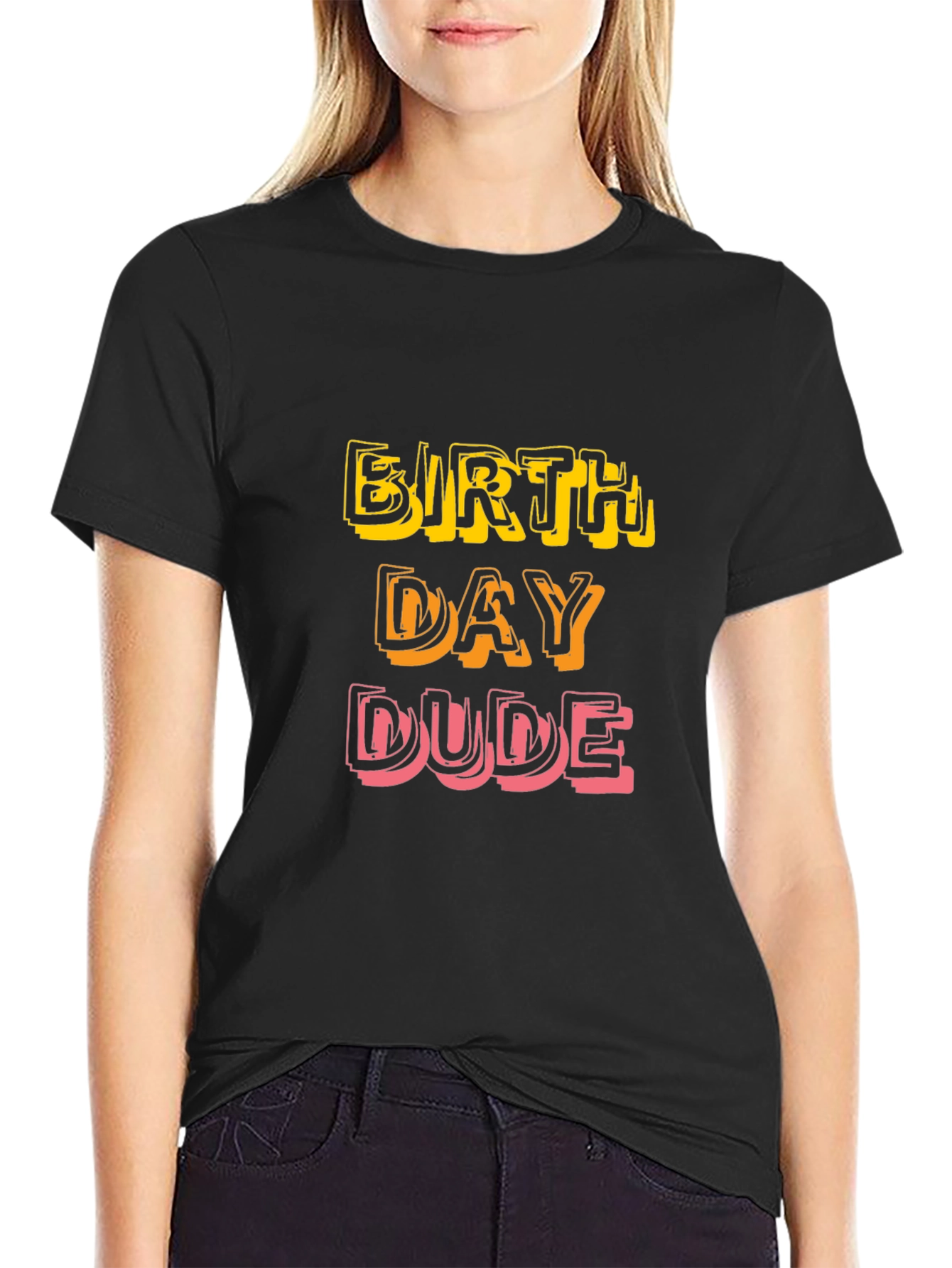 Black Birthday Dude T-Shirt - Fun Celebration Tee view 2