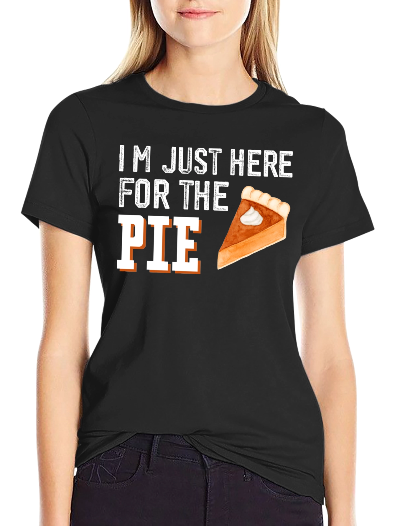 Black I'm Just Here For The Pie Thanksgiving T-Shirt view 2