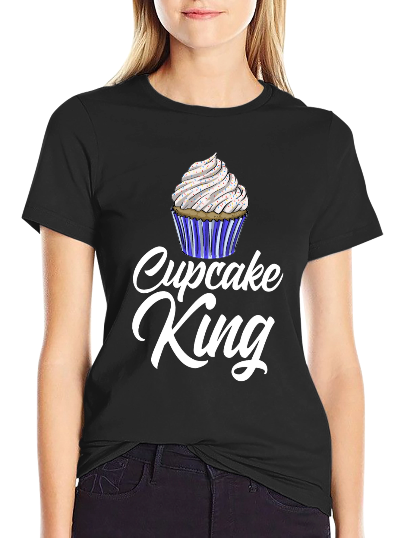 Black Cupcake King Graphic T-Shirt view 2