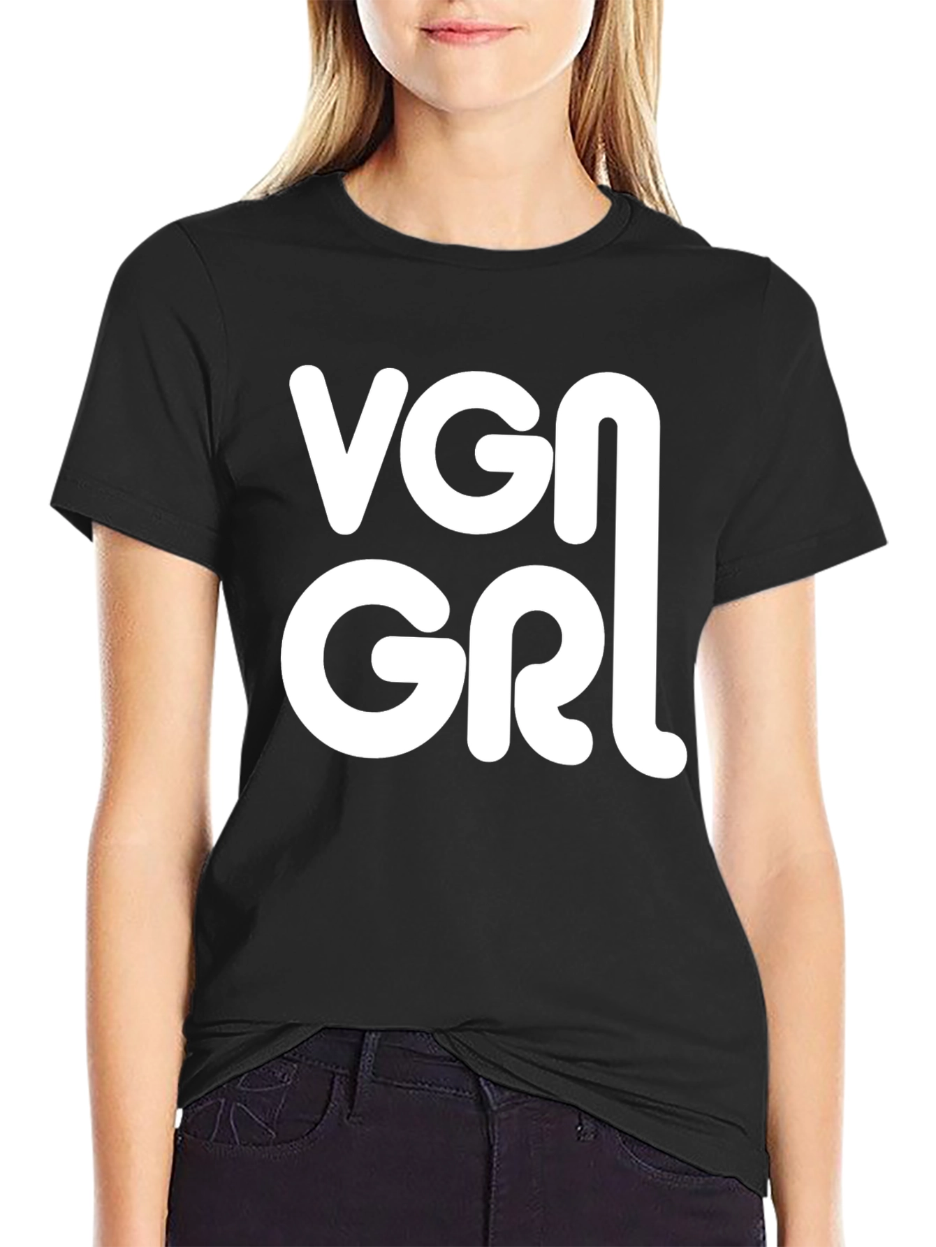 Black VGN GRL T-Shirt - Vegan Style view 2