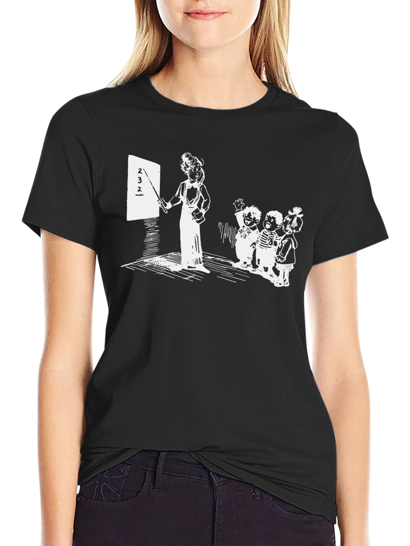 Black Retro Teacher Graphic Tee view 2