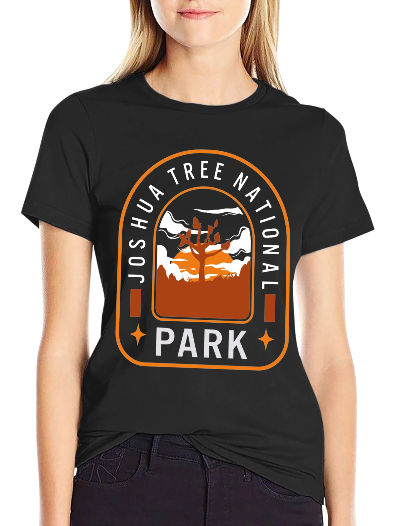 Black Joshua Tree National Park Graphic Tee view 2