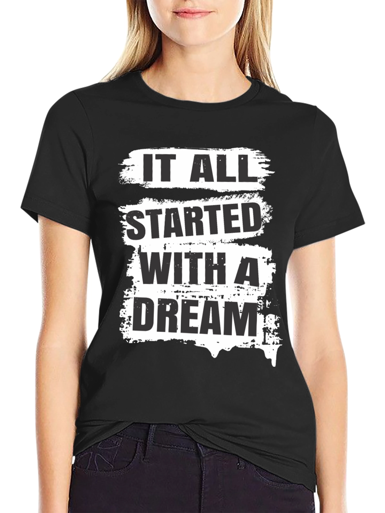 Black Dream Start Men's Black Graphic Tee view 2
