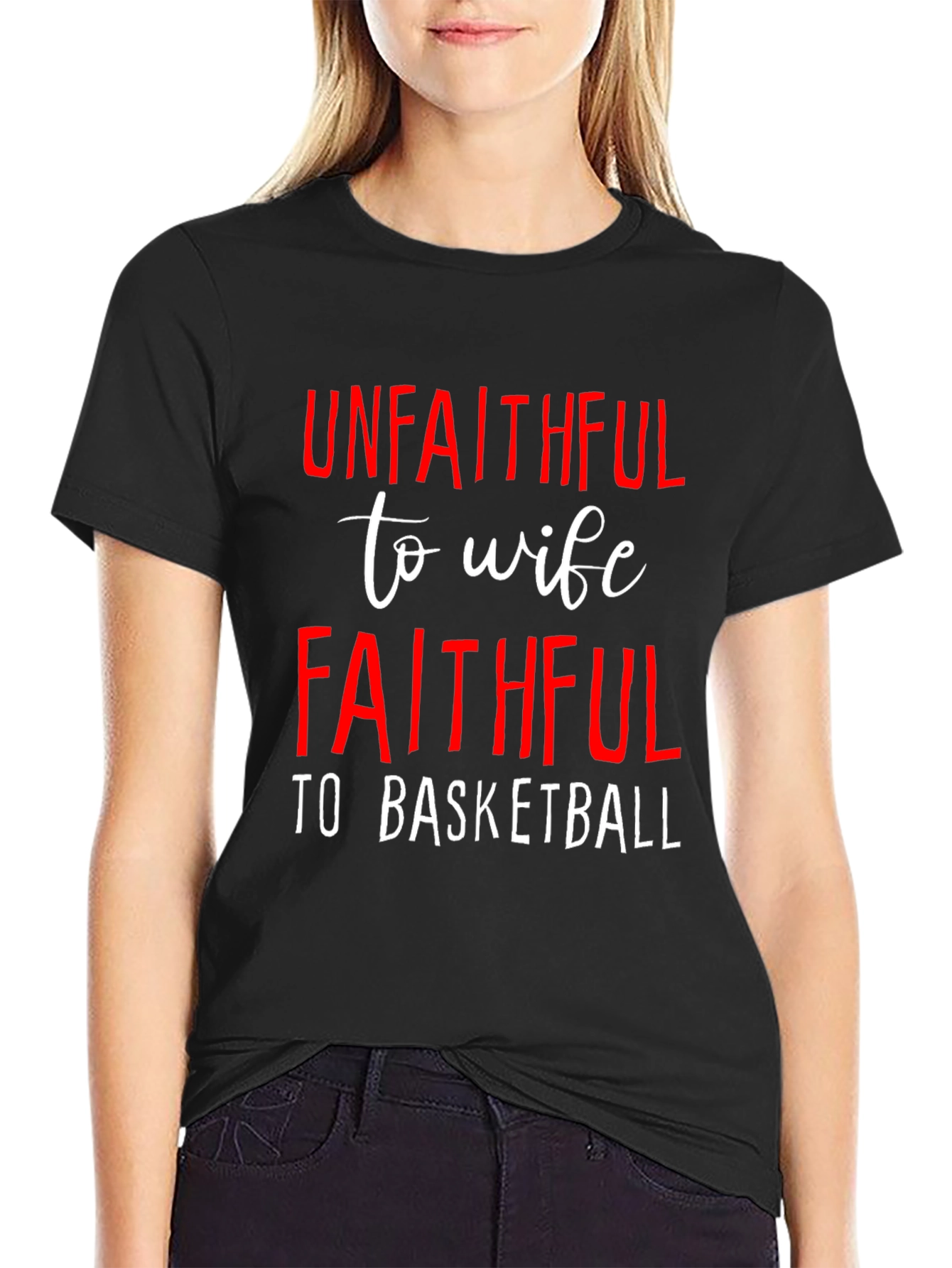 Black Unfaithful to Wife Faithful to Basketball T-Shirt view 2