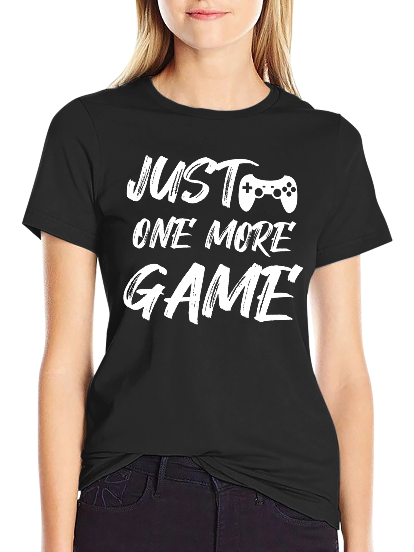 Black Just One More Game T-Shirt view 2