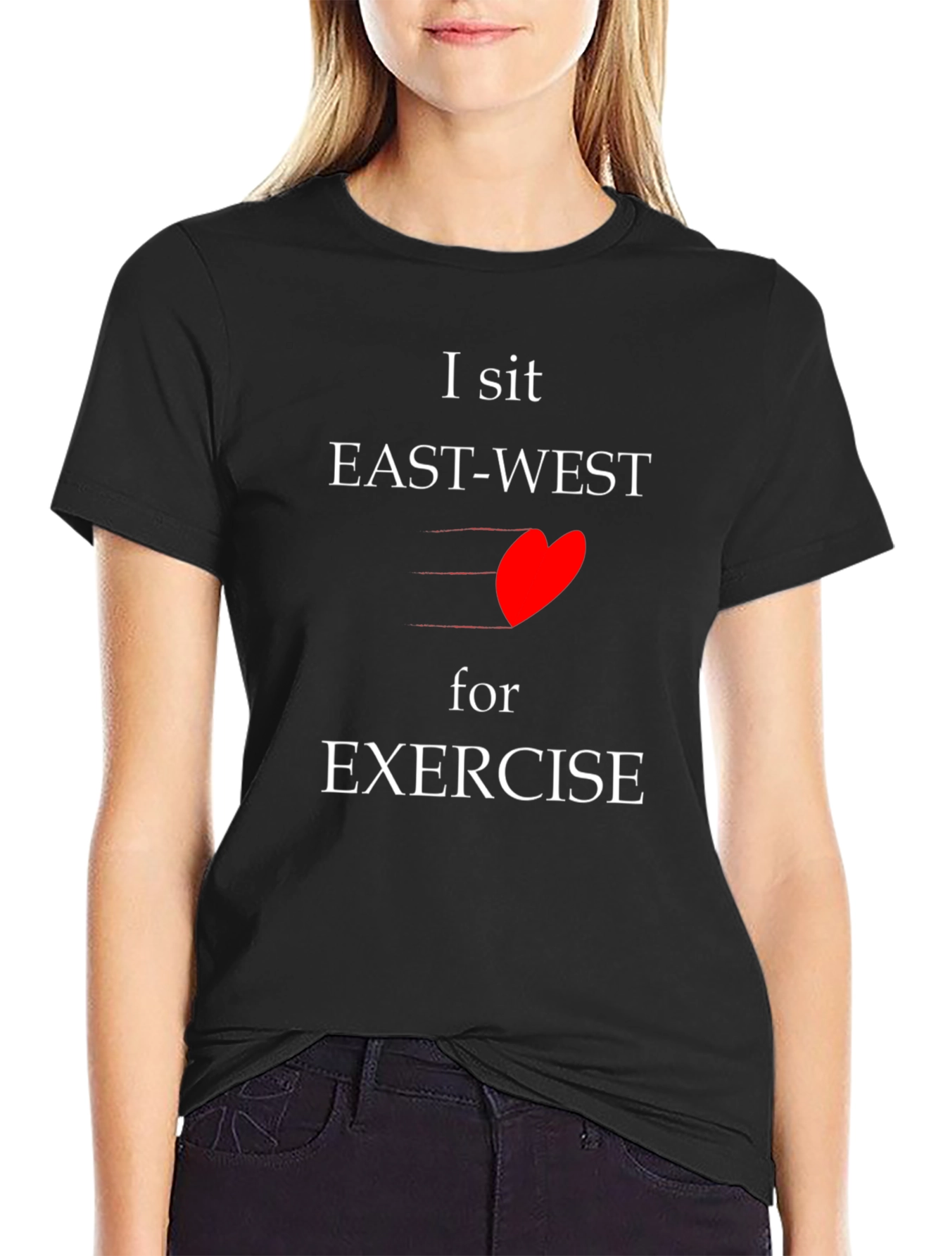 Black I Sit East-West T-Shirt view 2