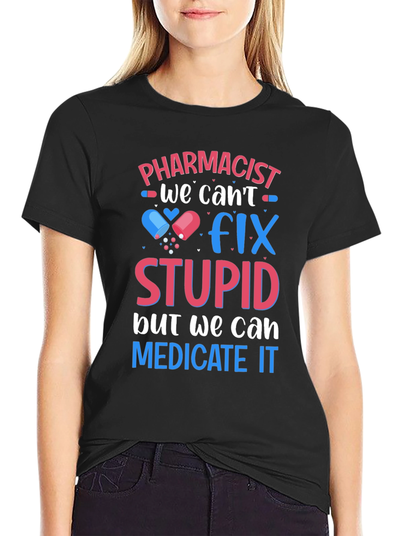 Black Pharmacist Fix Stupid T-Shirt view 2