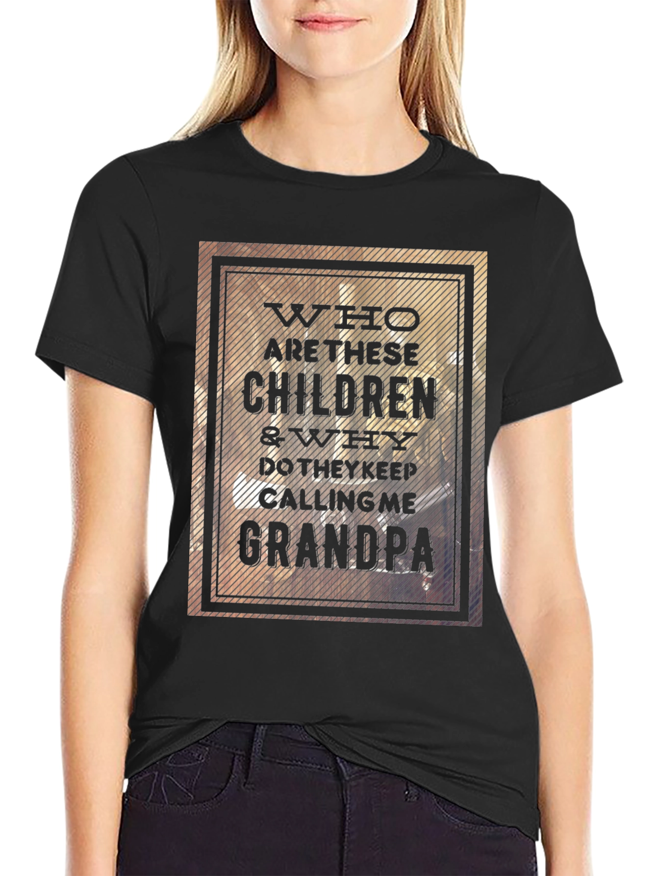 Black Who Are These Children? Grandpa T-Shirt view 2
