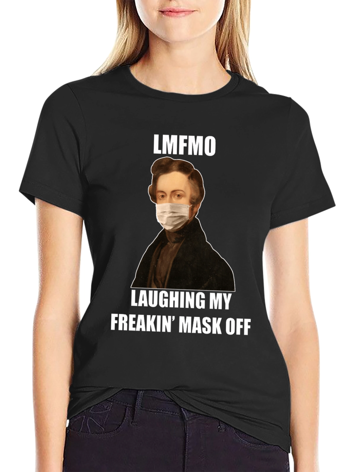 Black LMFAO Mask Off T-Shirt - Funny Novelty Tee view 2