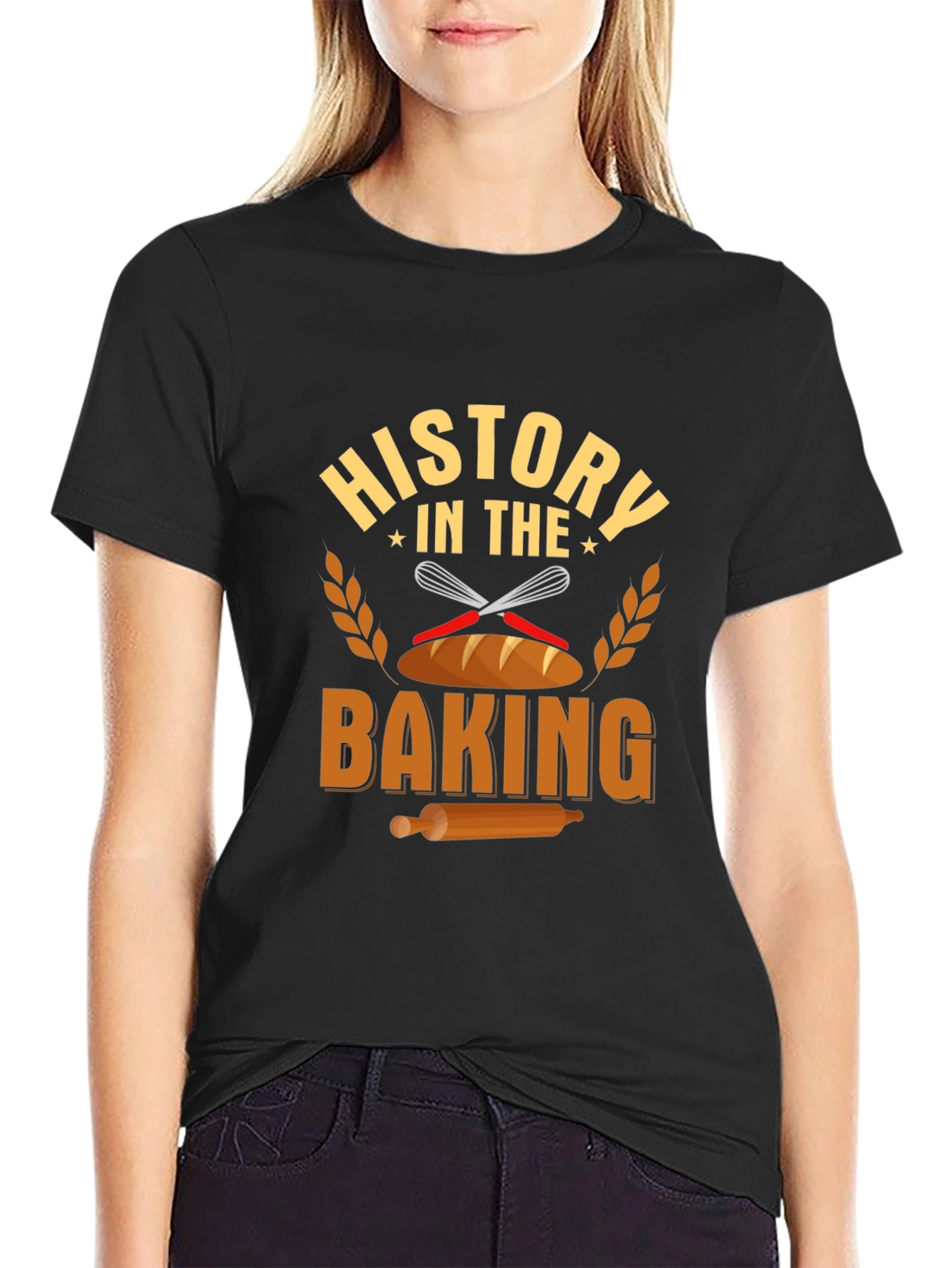 Black History in the Baking Black T-Shirt view 2