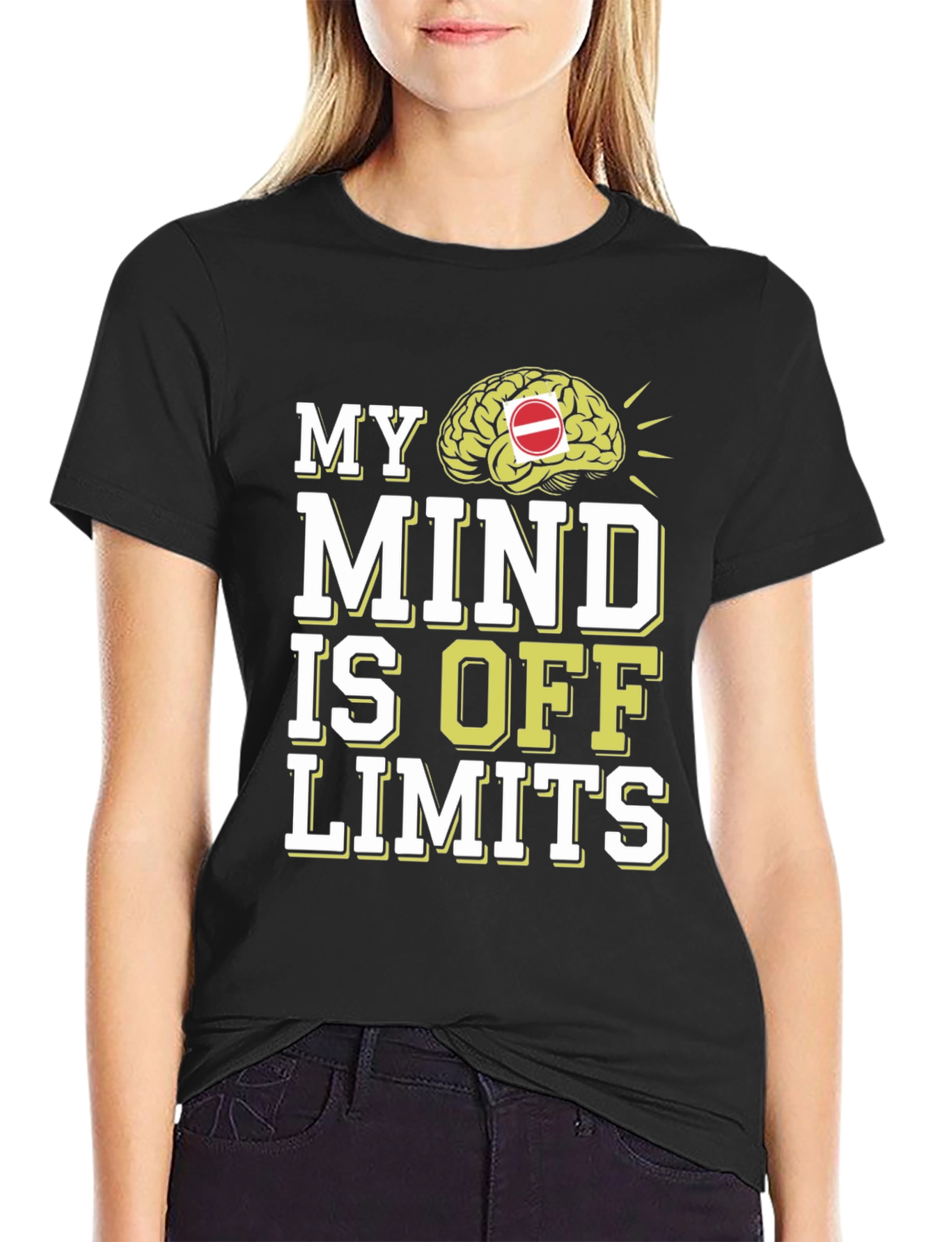 Black My Mind is Off Limits Graphic T-Shirt view 2
