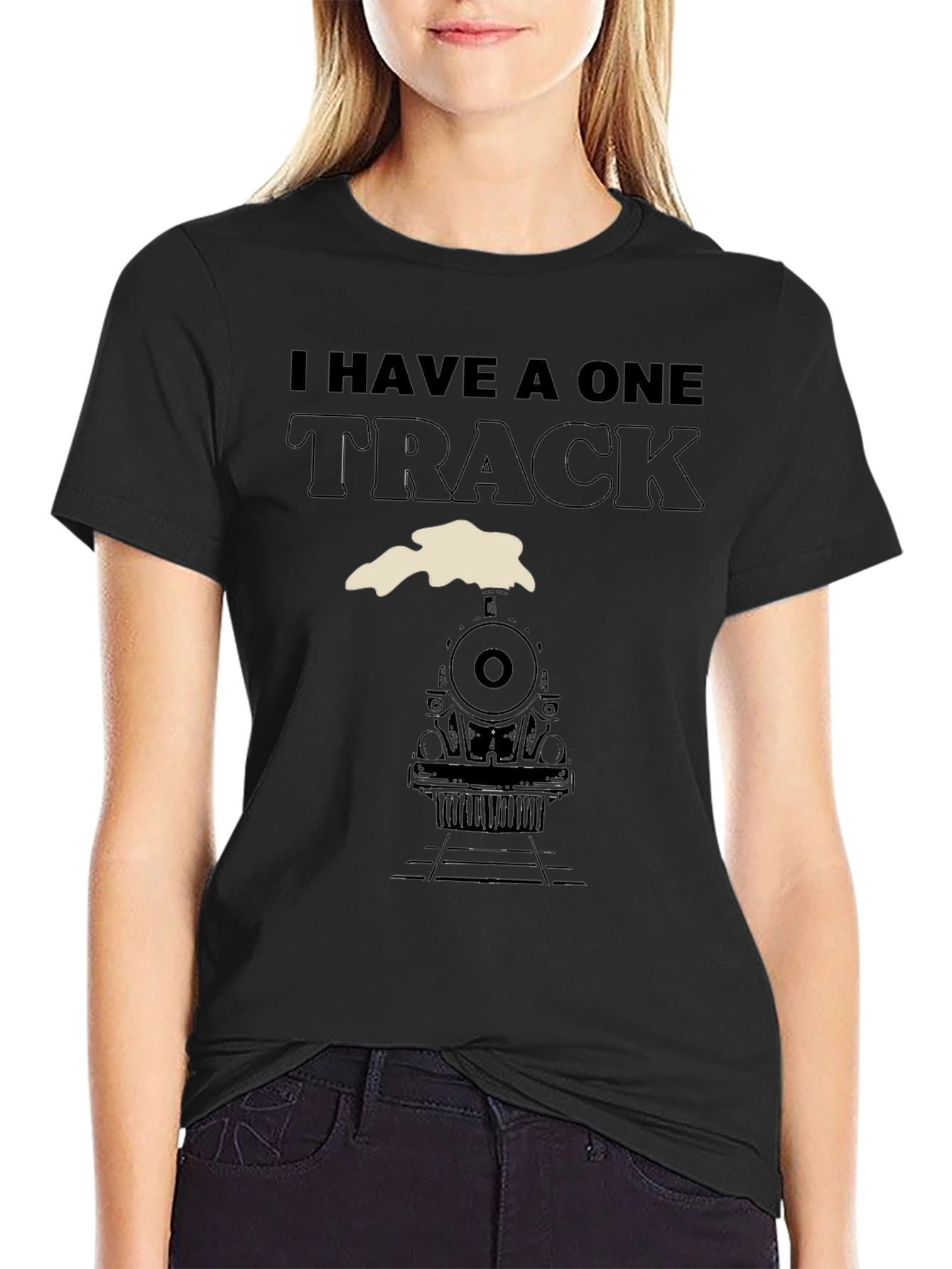 Black One Track Mind Train T-Shirt view 2