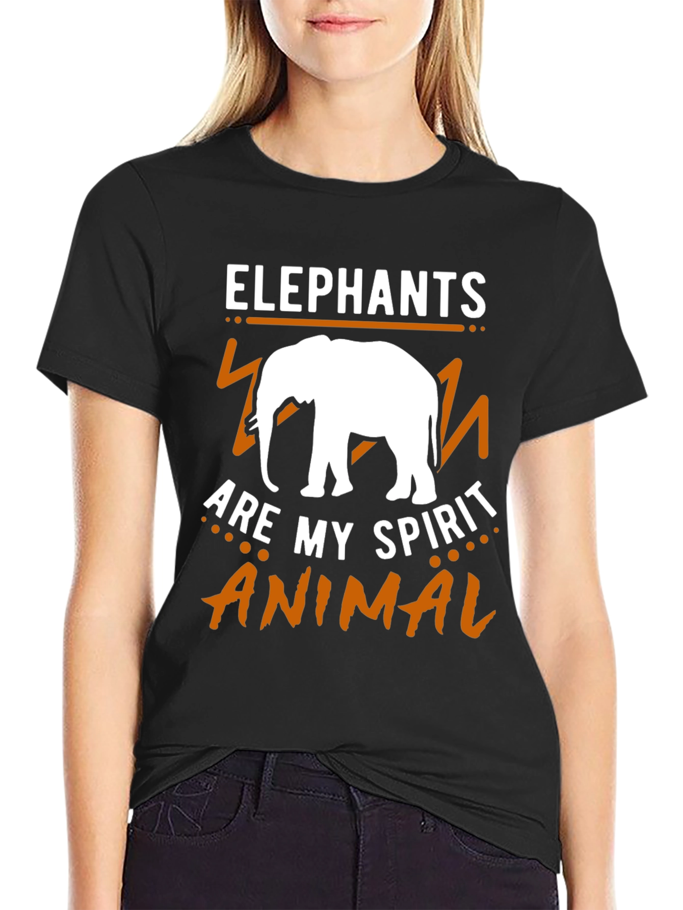 Black Elephant Spirit Animal Graphic Tee view 2
