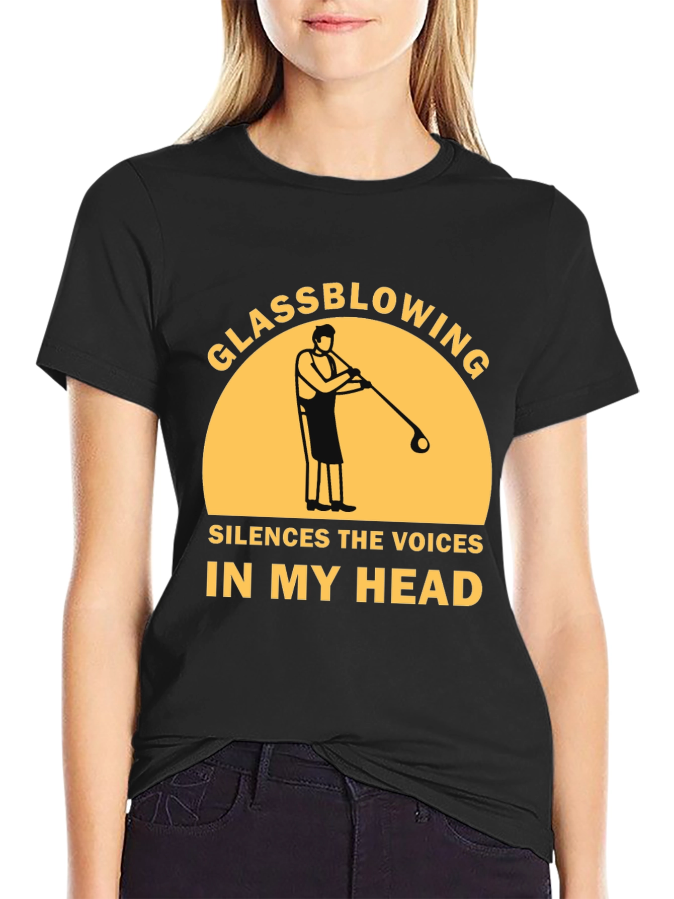 Black Glassblowing Silences The Voices T-Shirt view 2